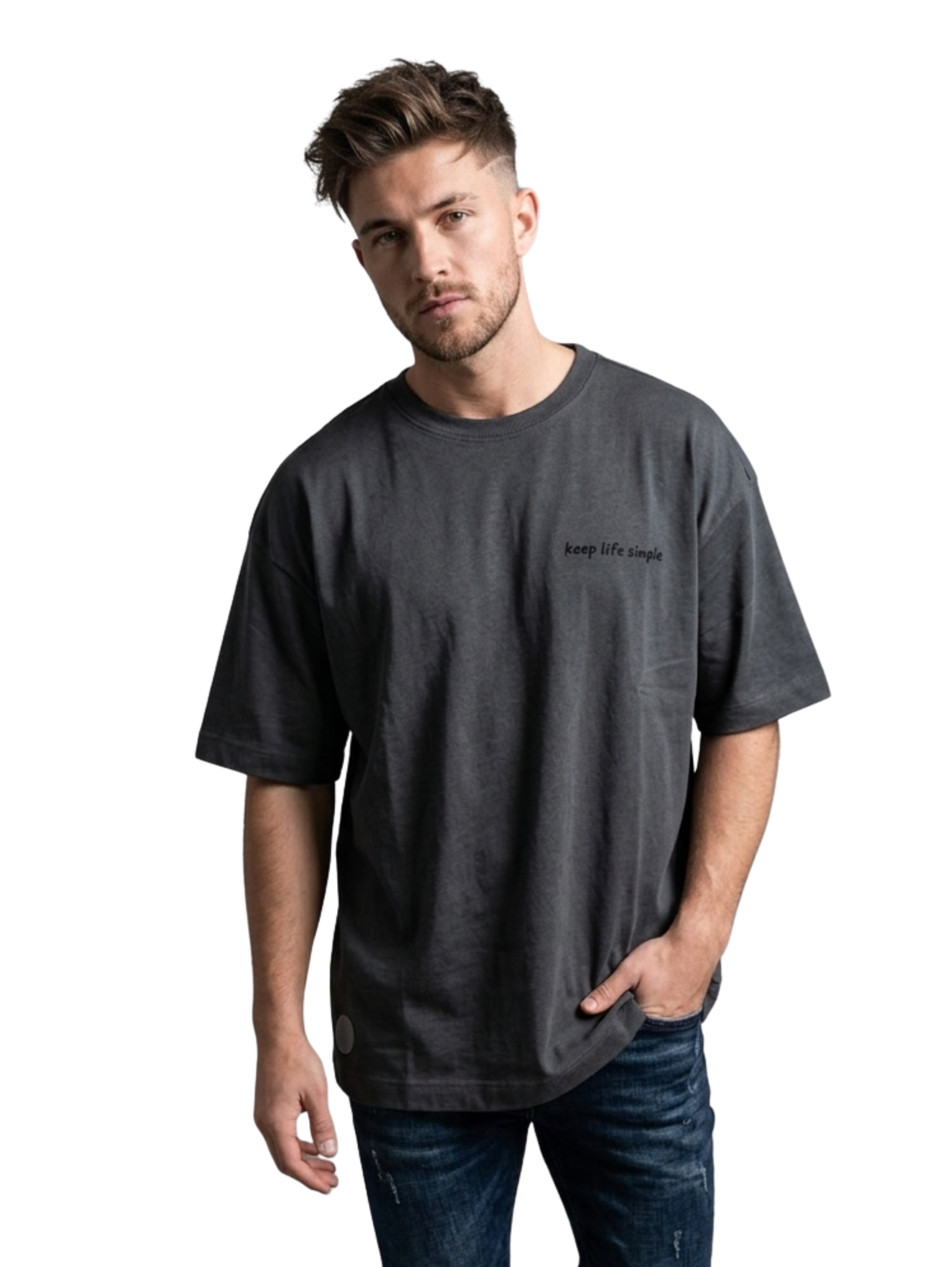 Oversized Black T-Shirt With Back Design