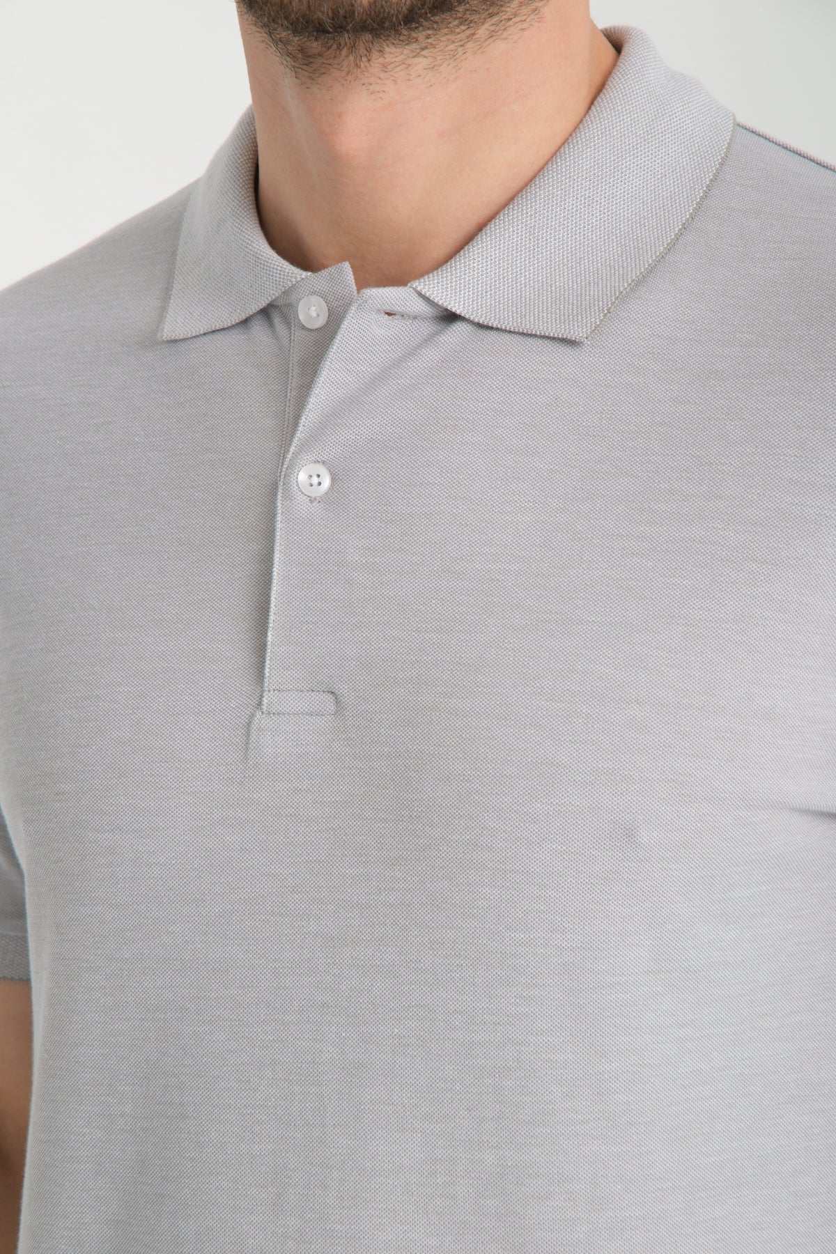 Short Sleeve Grey Basic Polo