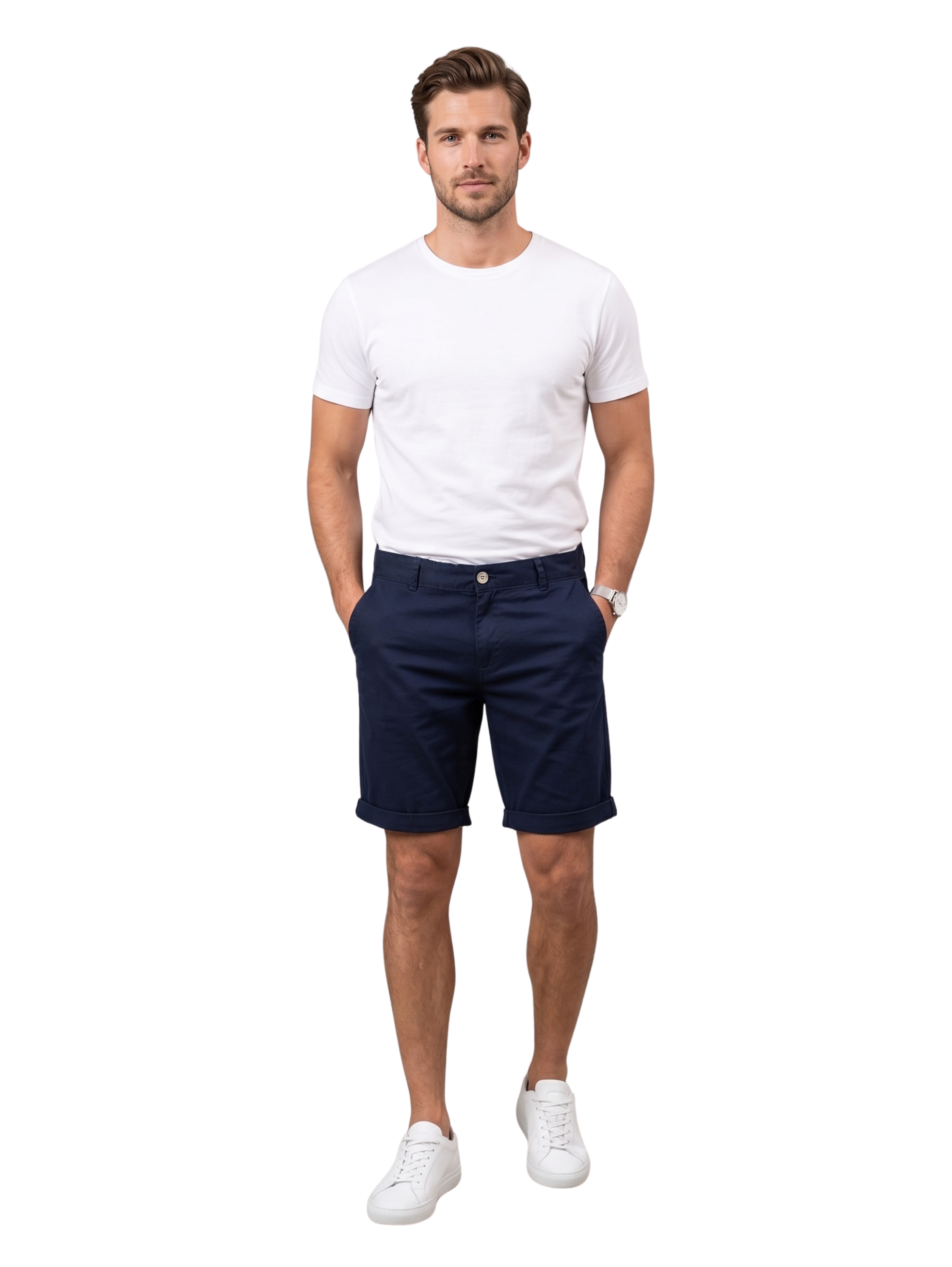 Navy Casual Chino Shorts