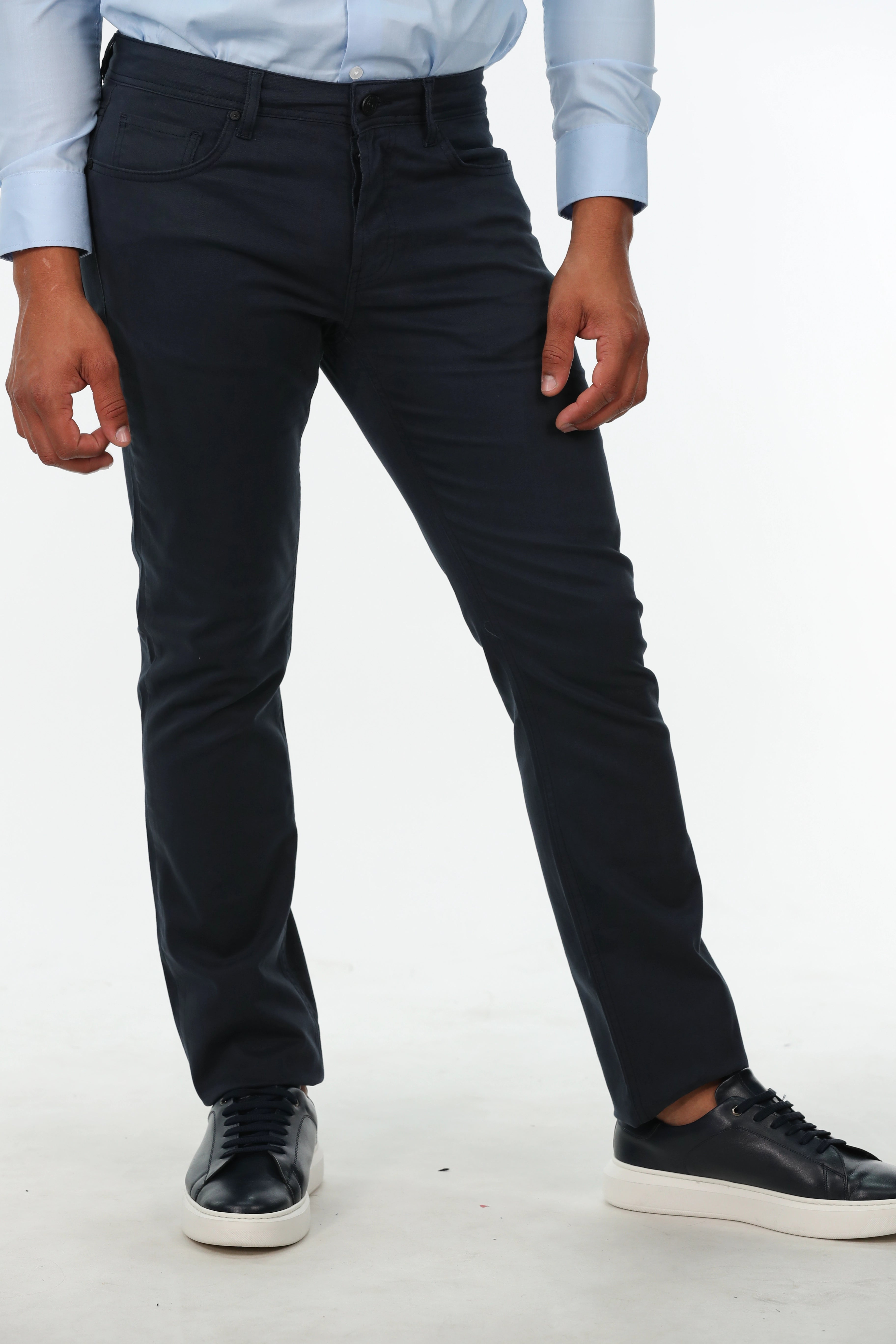 Navy Blue Slim Straight Denim Jeans