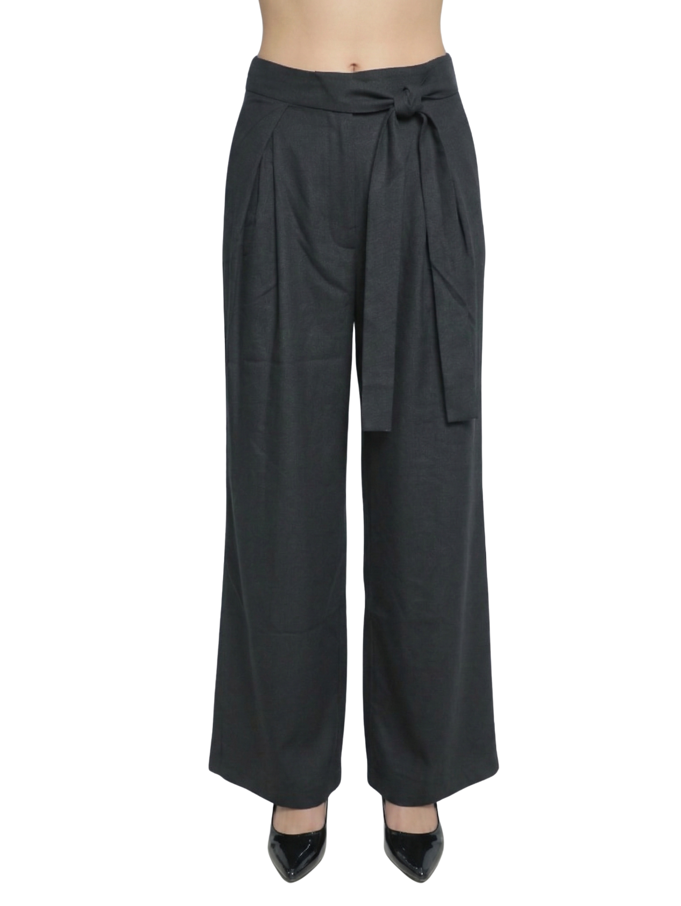 Black Pant With Wide Tie Waist