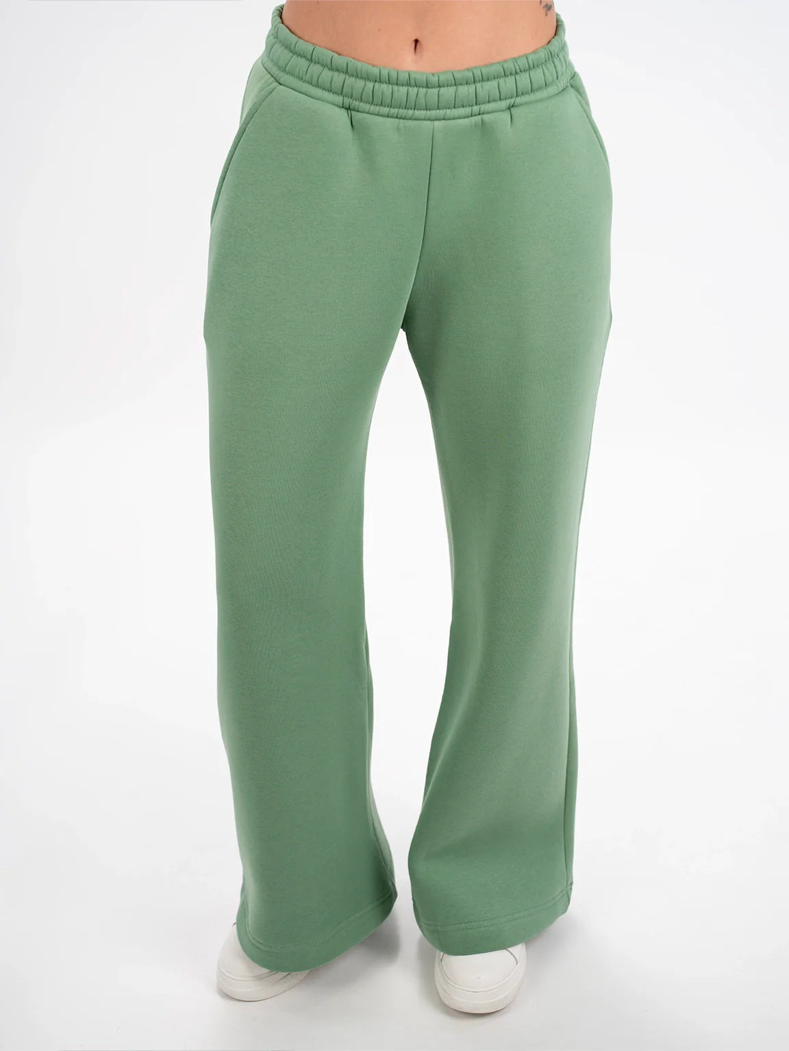 Wide Green Jogging With Elastic Waist