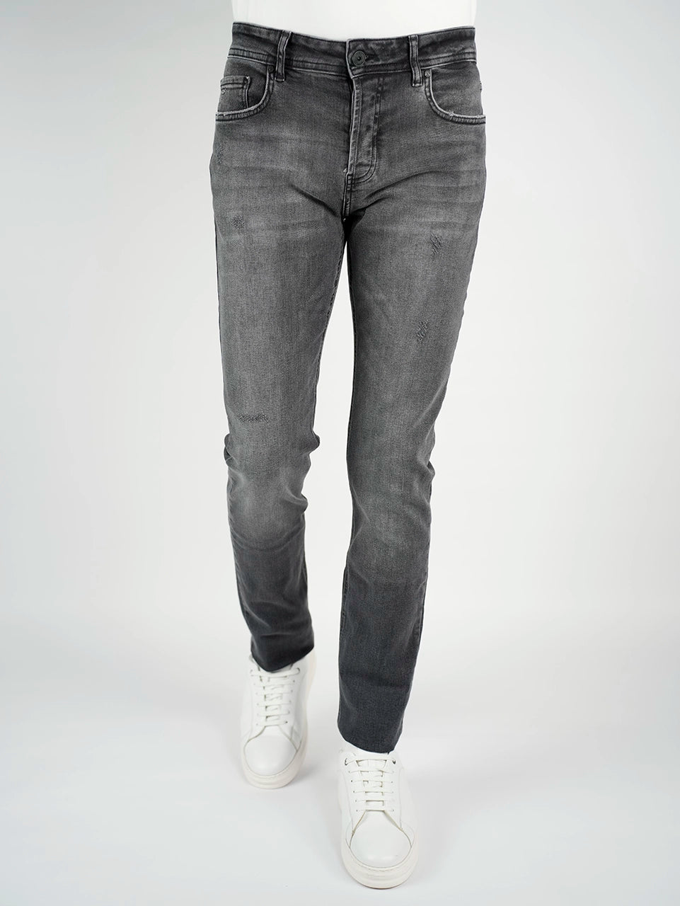 Black Slim Straight Washed Jeans