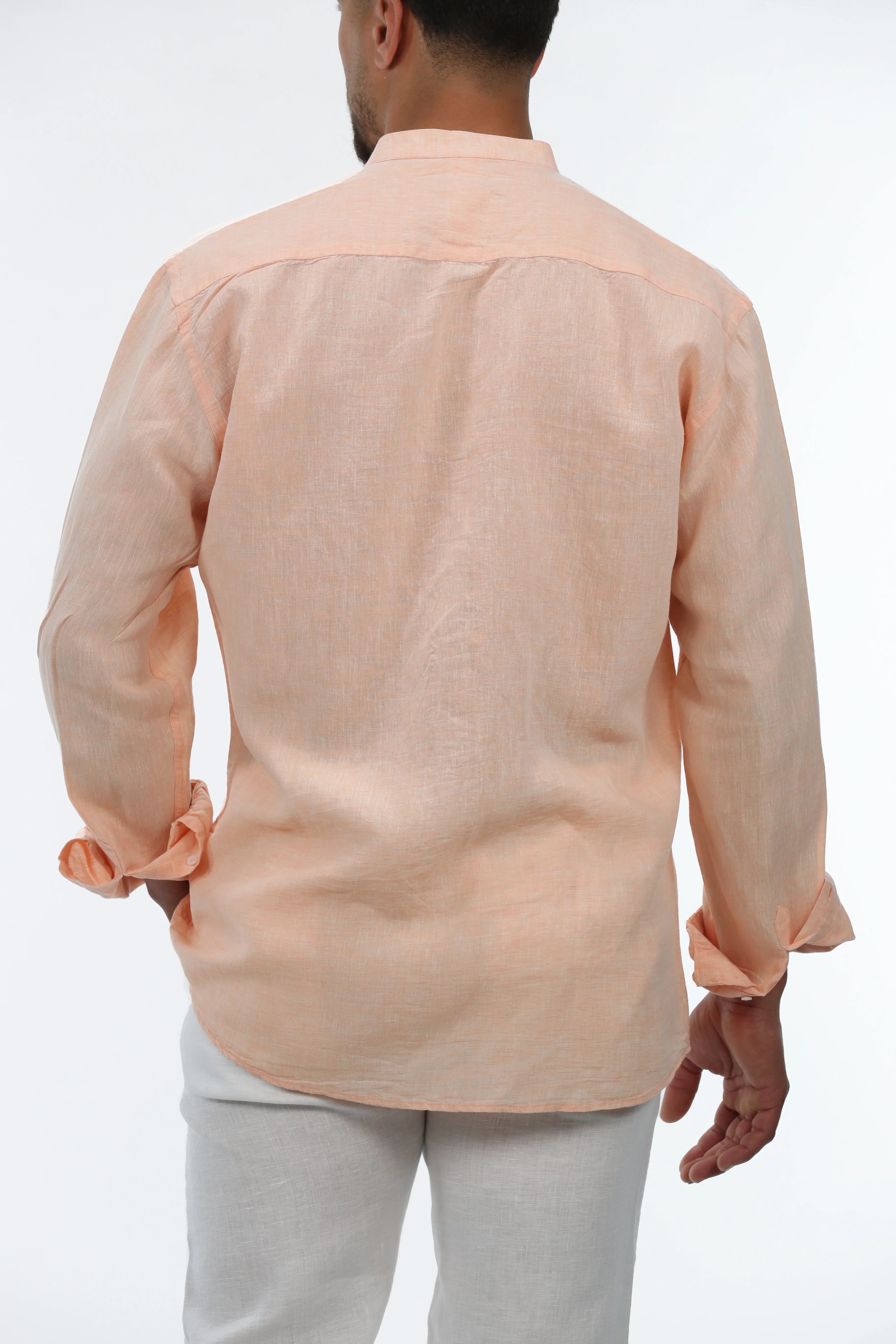 Linen Buttoned Orange Shirt