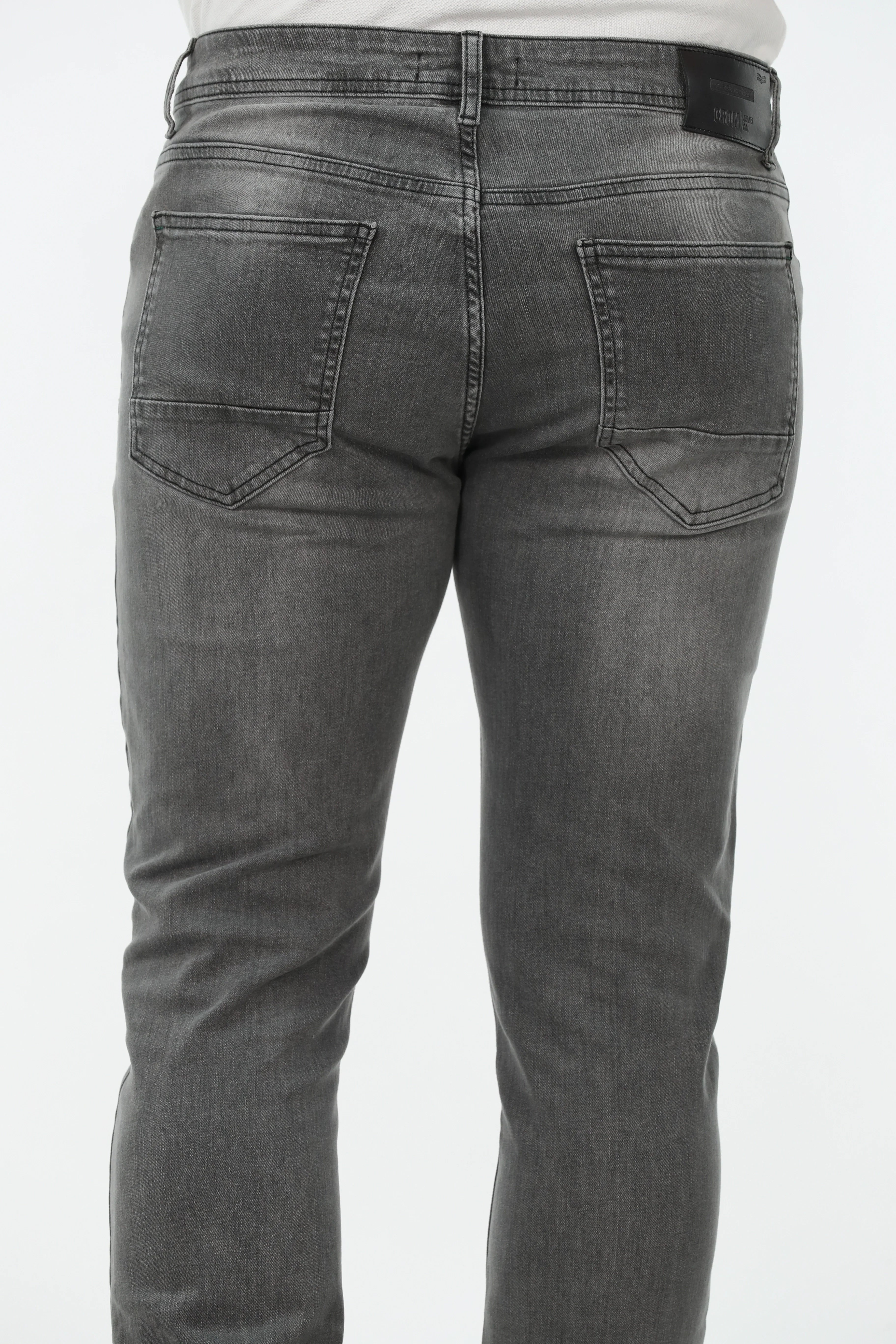 Slim Straight Grey Washed Jeans