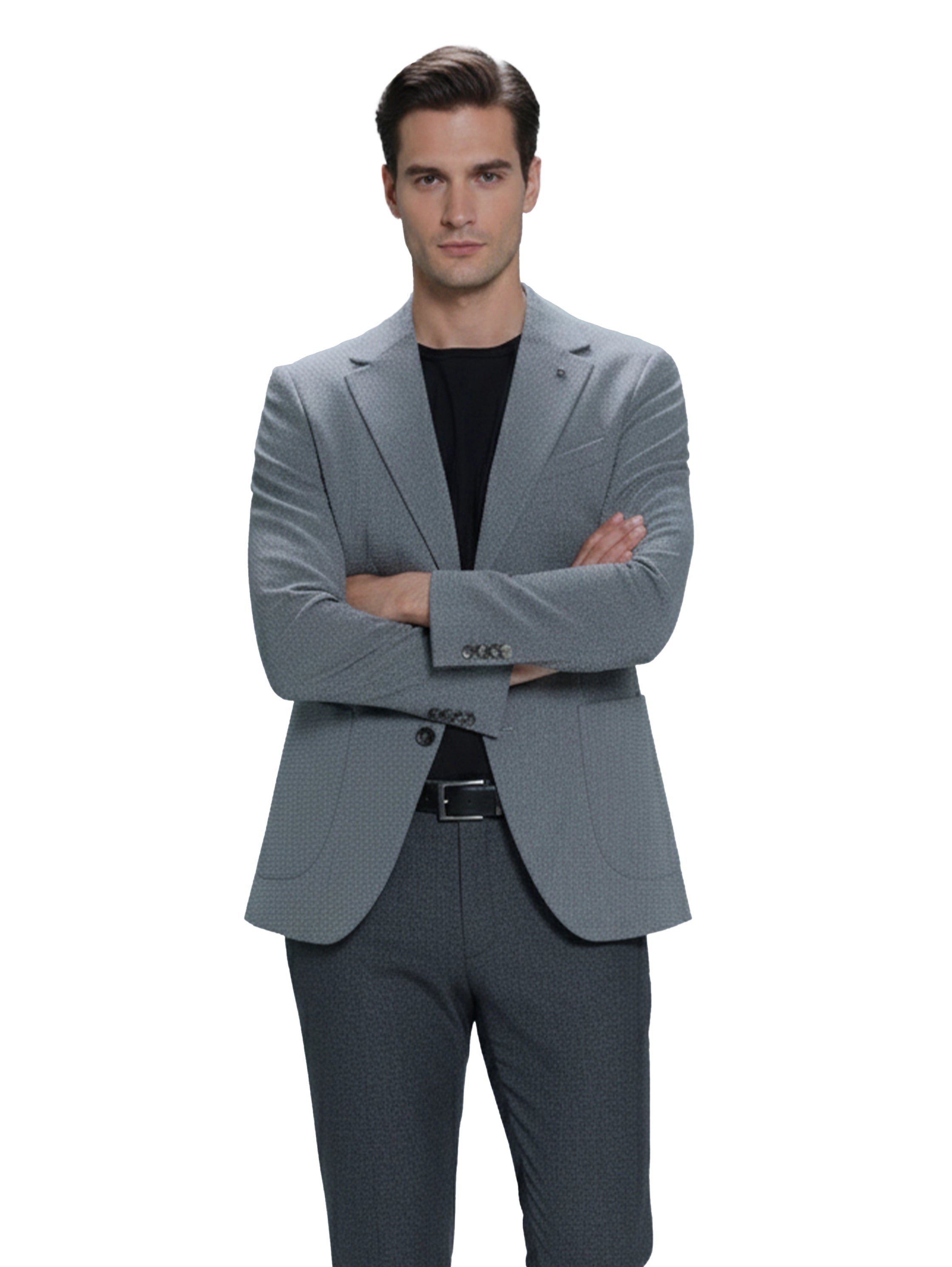 Plain Grey Smart Casual Blazer