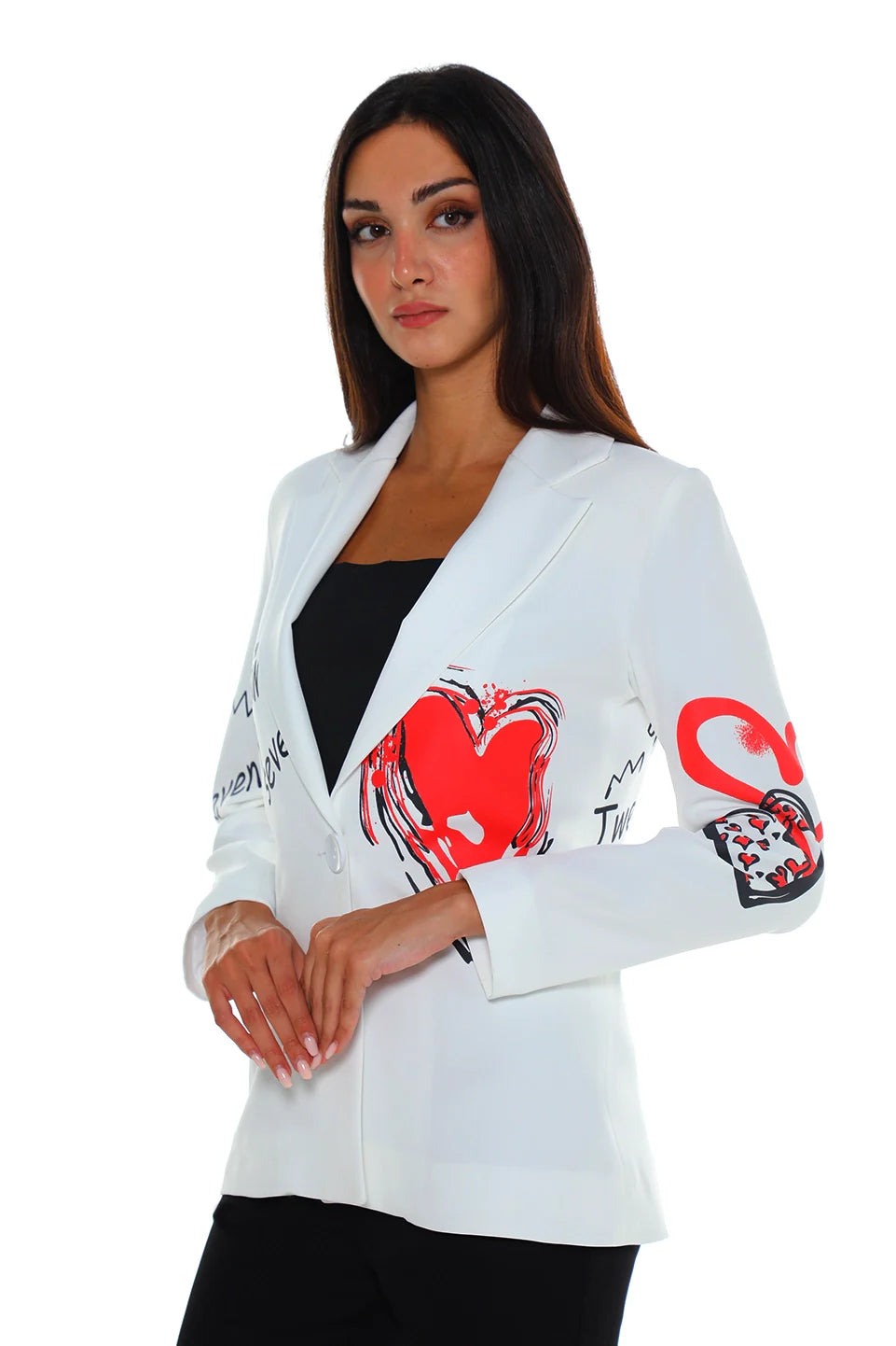 Stylish White Printed Blazer