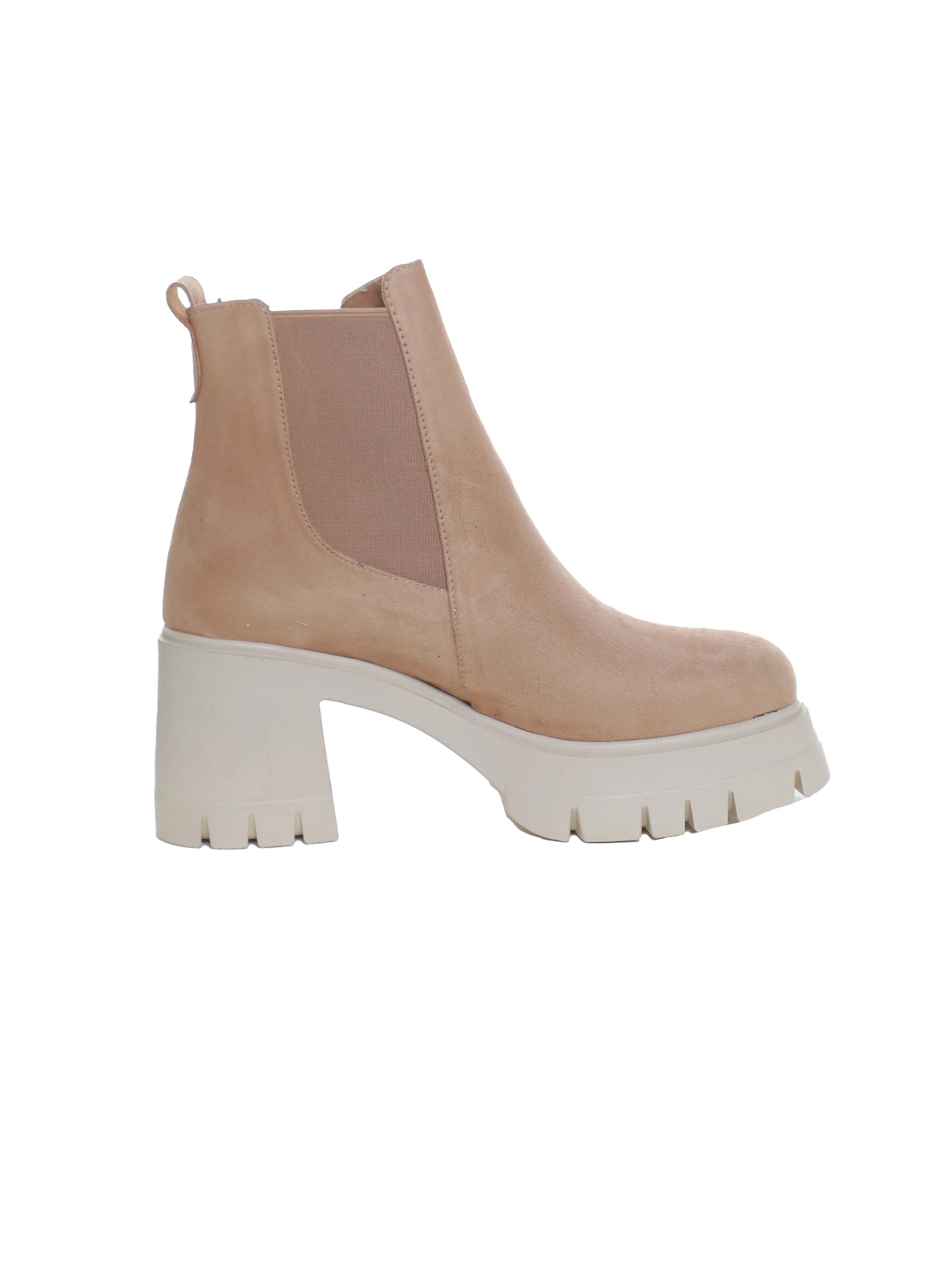 Beige Ankle Boot With Western Style