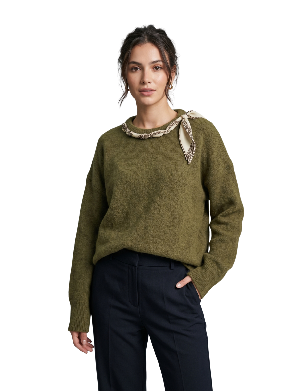 Olive Crew Neck Pullover