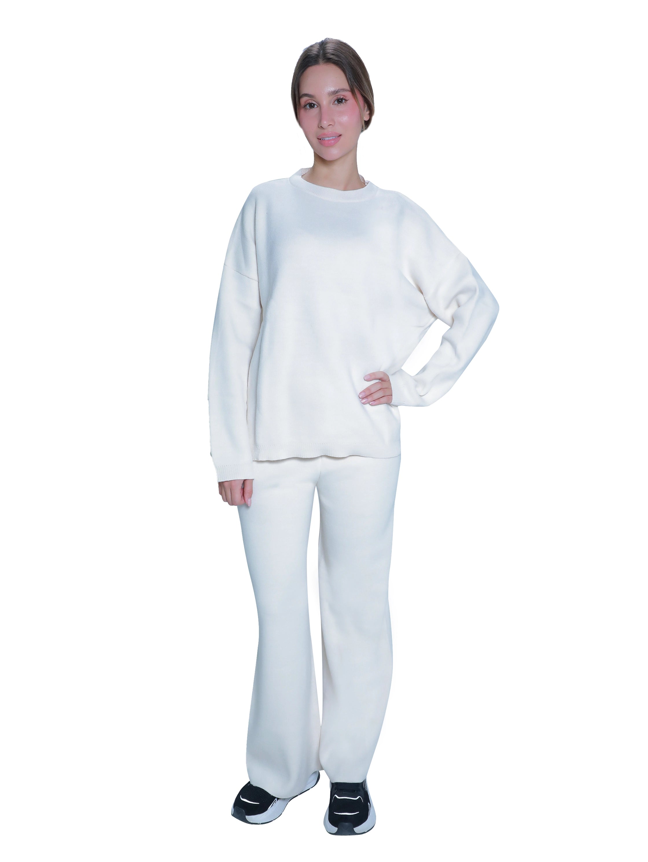 Beige pant With Sweater Warm Set