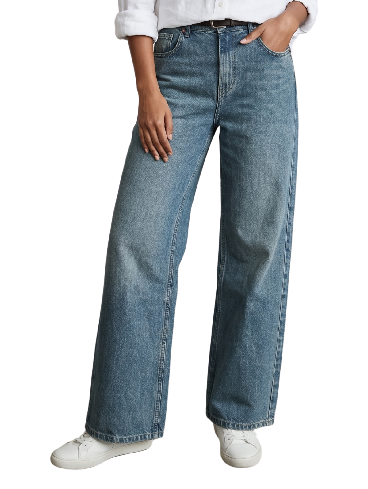 Green High-Waisted Fit Jeans