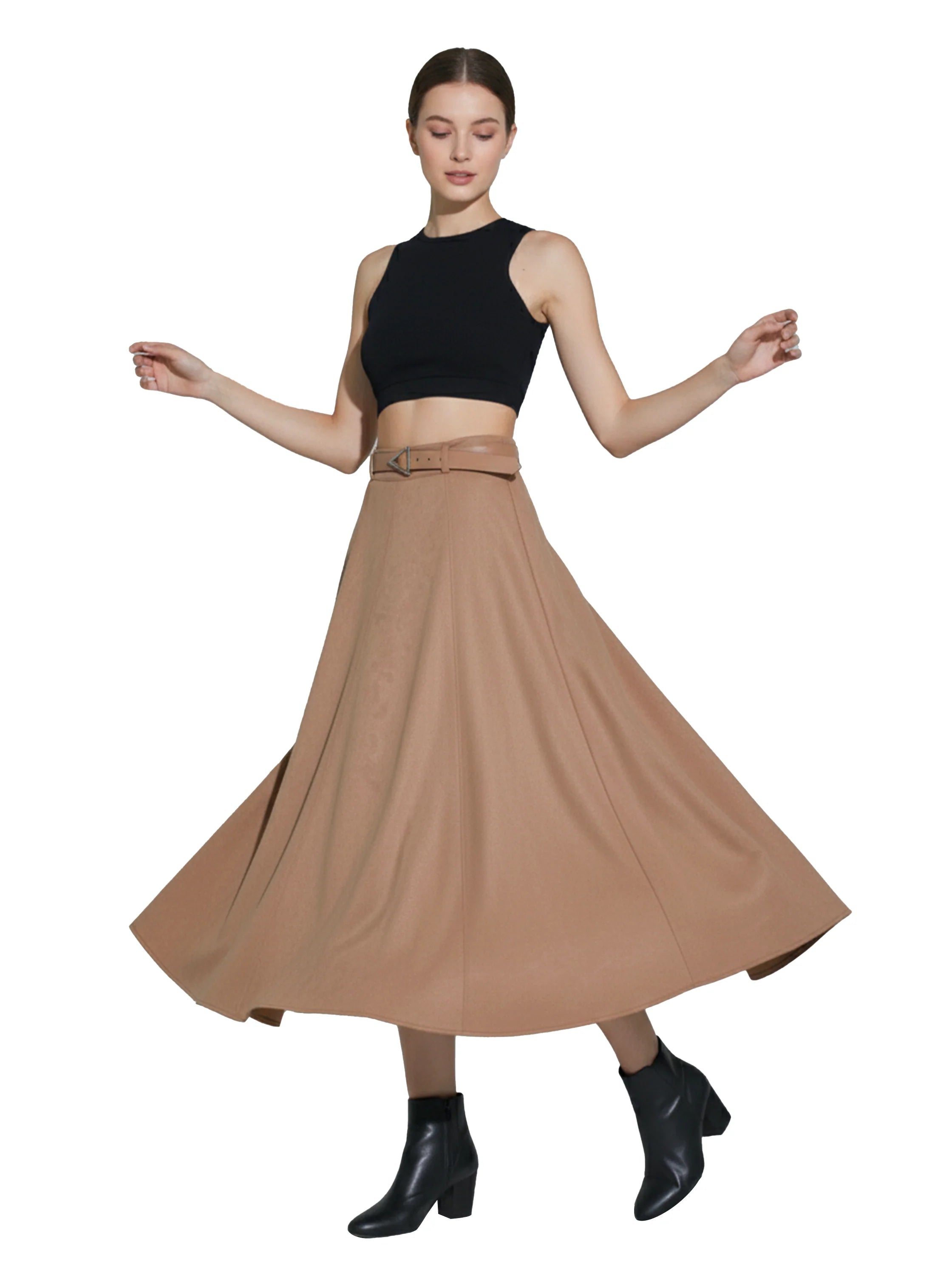 Velvet Havan Maxi Skirt With Belt