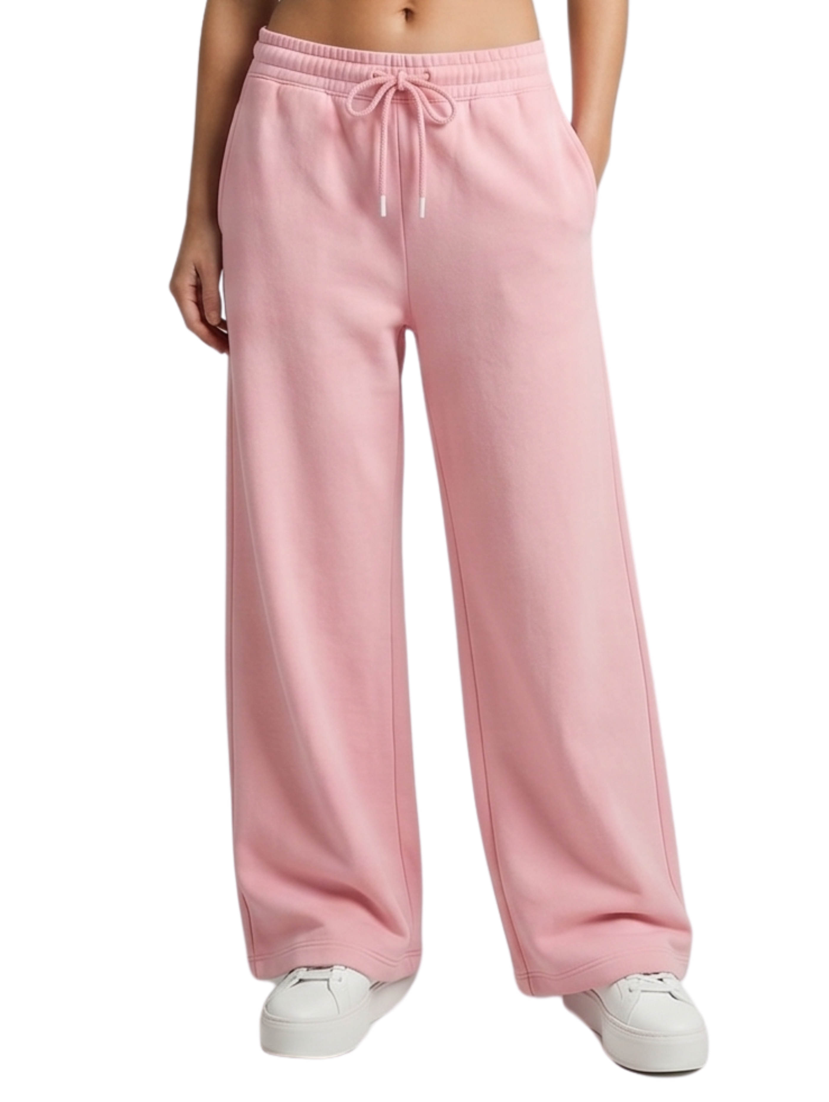 Pink Wide Leg High Waisted Jogging