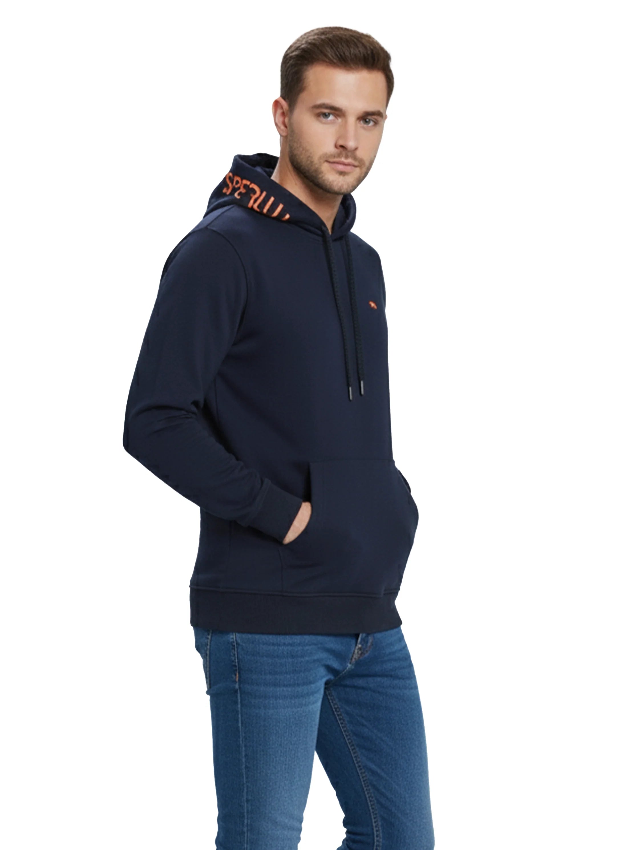 Navy Hoodie With Kangaroo Pocket