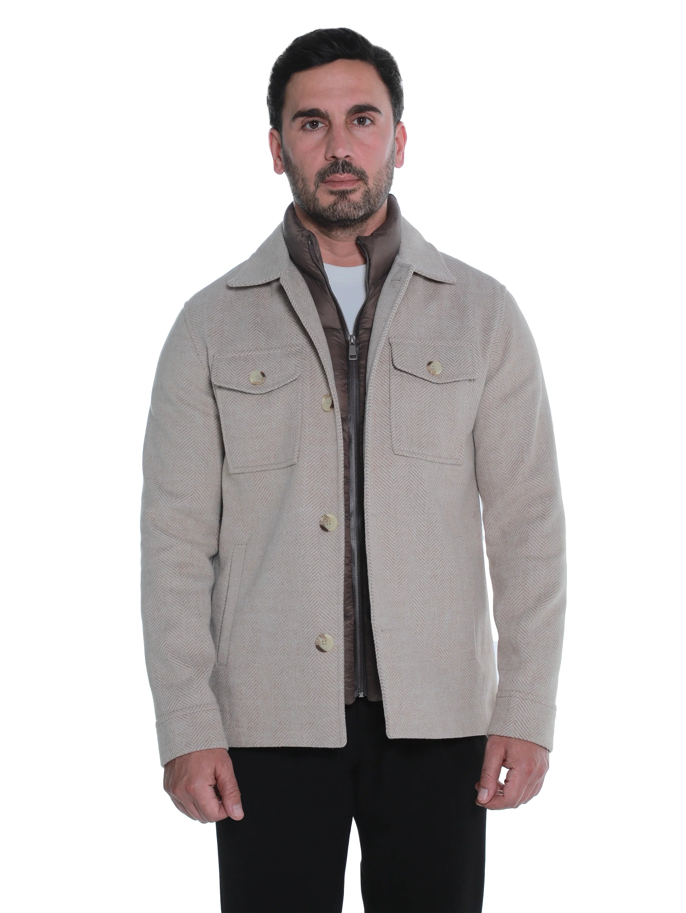 Beige Coat With Removable Inside Layer