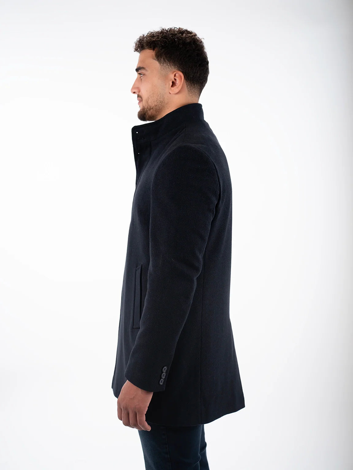 Navy Coat with Button to Close