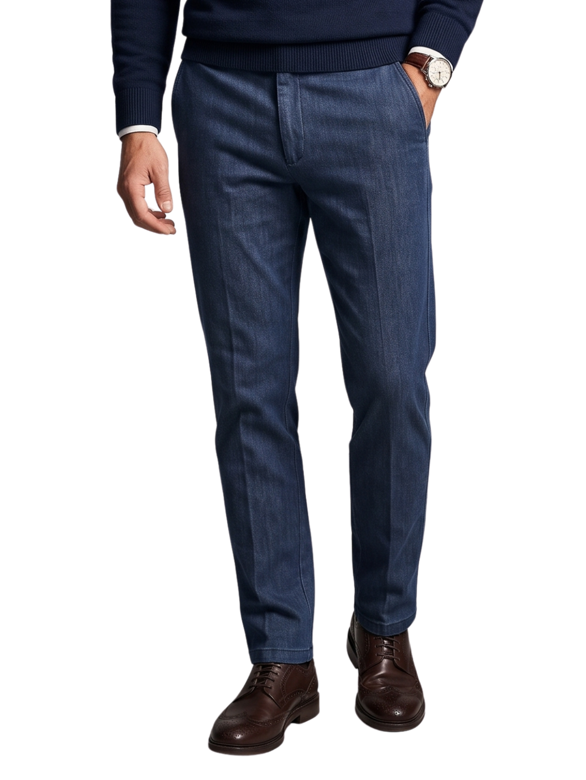 Blue Straight-Fit Pant