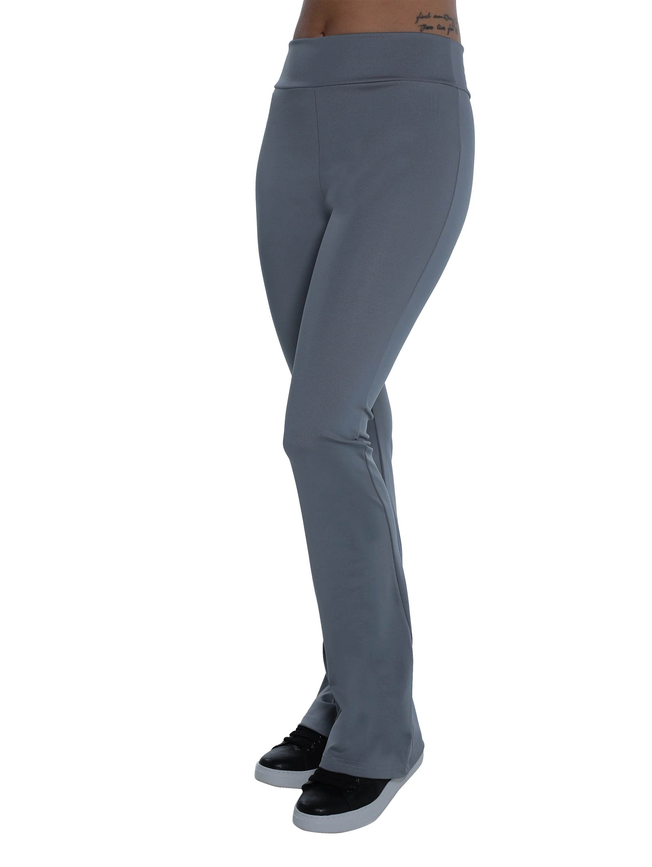 Grey Flare Legging With Elastic Waist