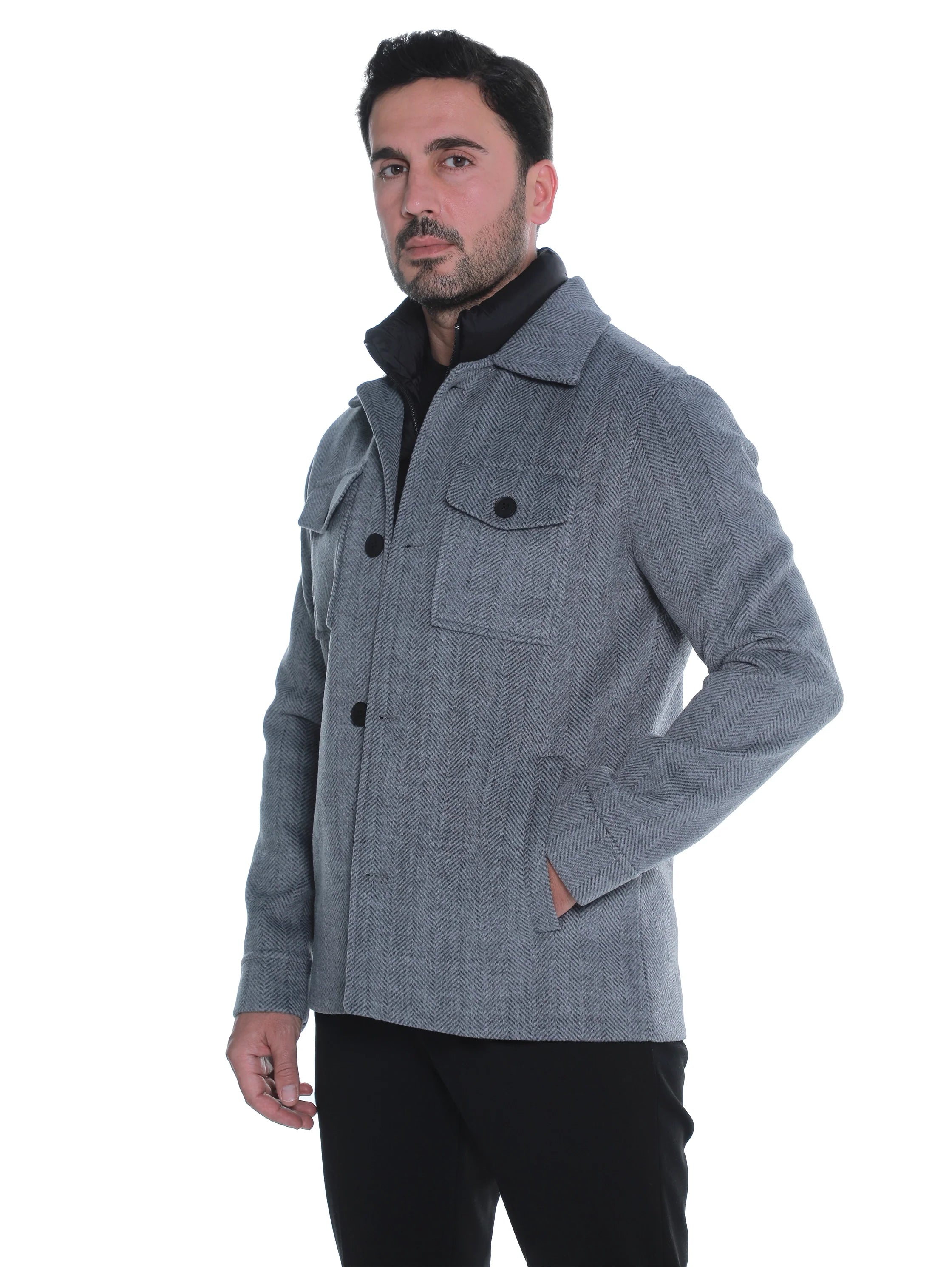 Grey Coat With Removable Inside Layer