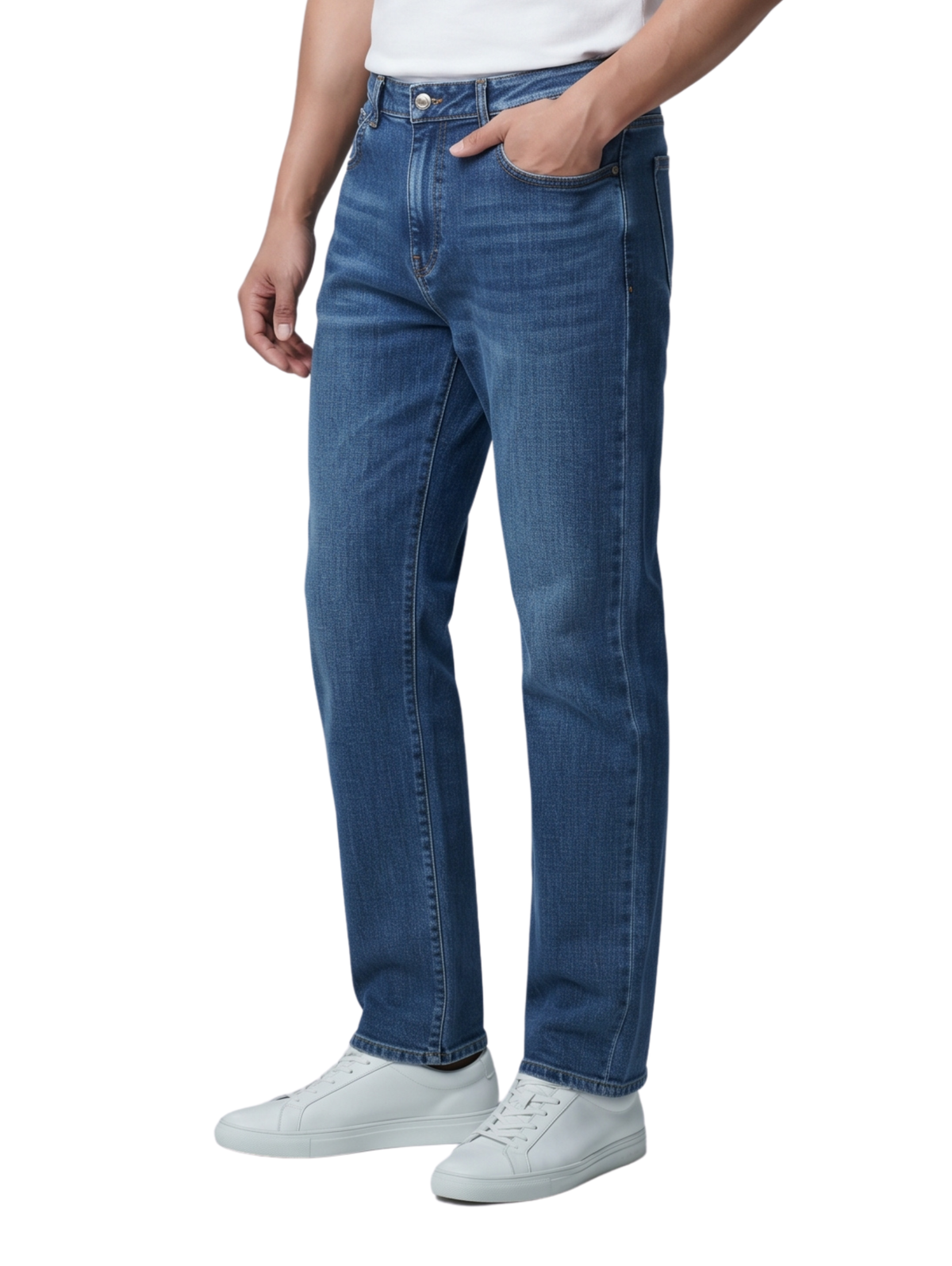 Blue Straight-Leg Jeans