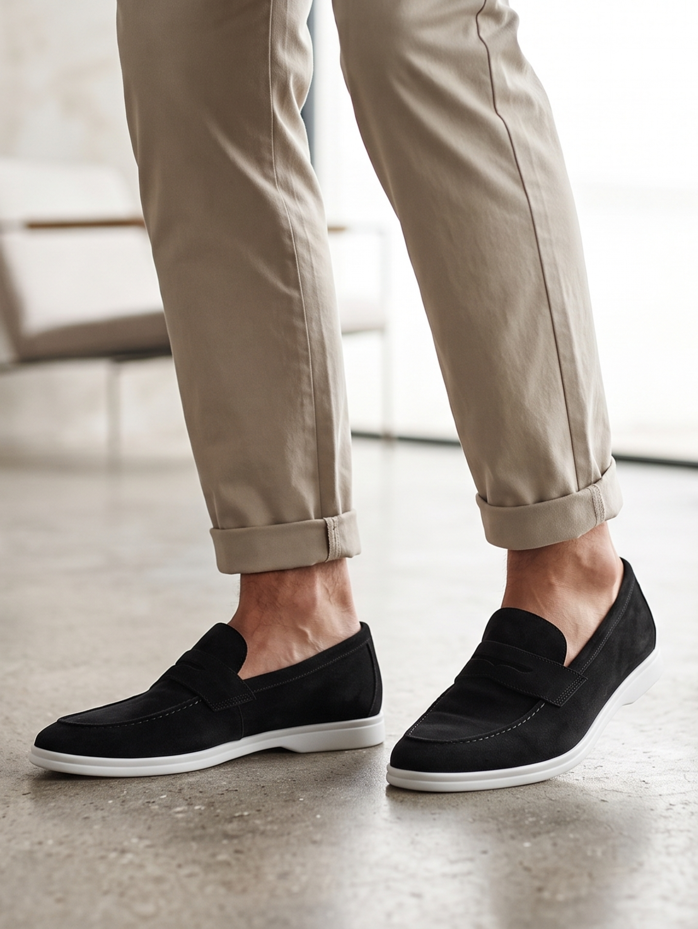 Black Casual Slip On Flat Loafers