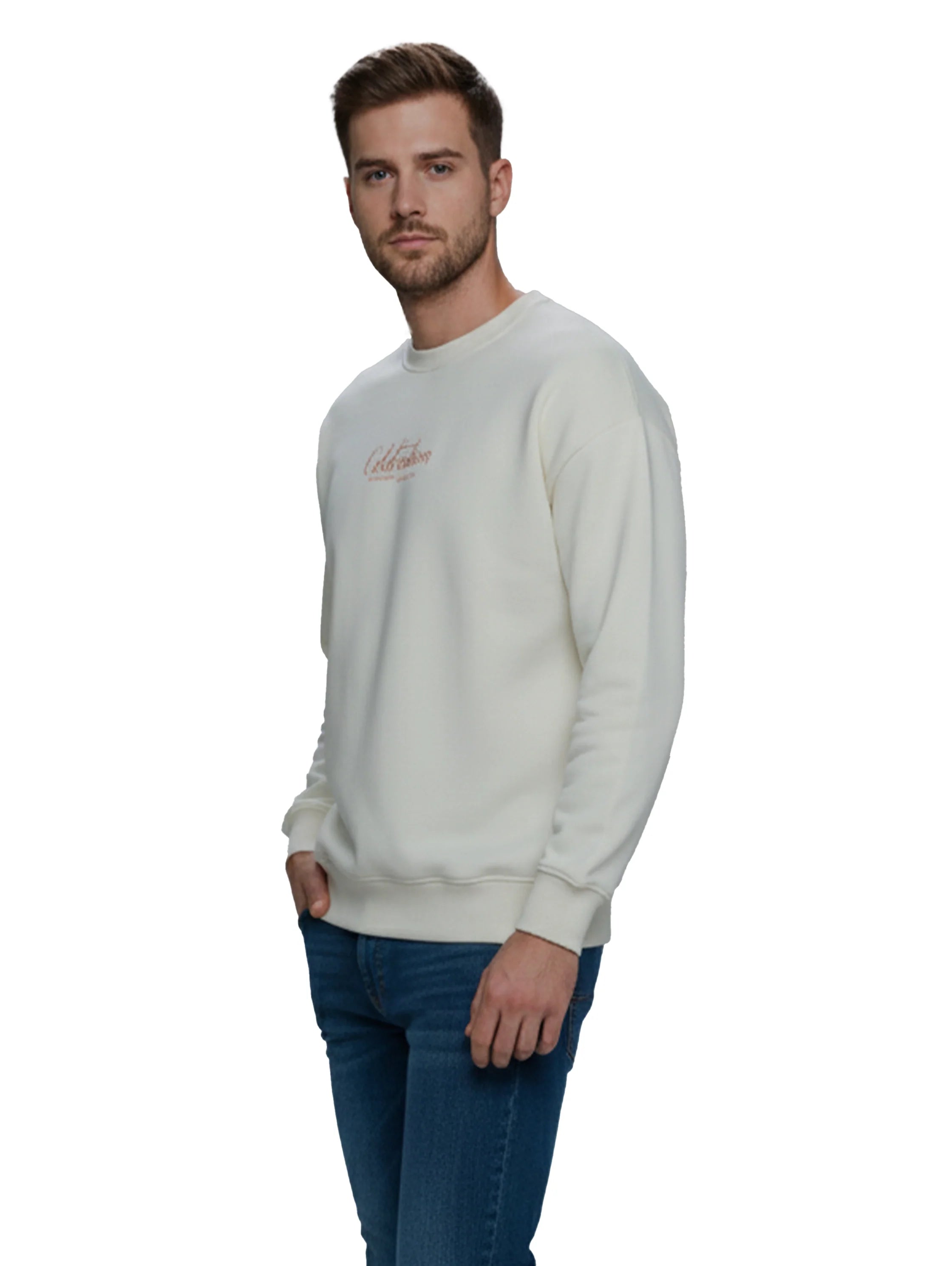Offwhite Sweater With "Celebration" Front Design