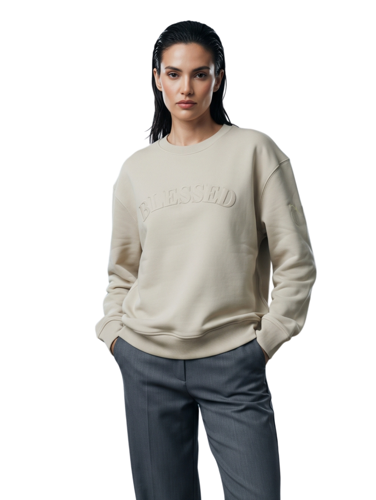 Beige Long Sleeved Sweater