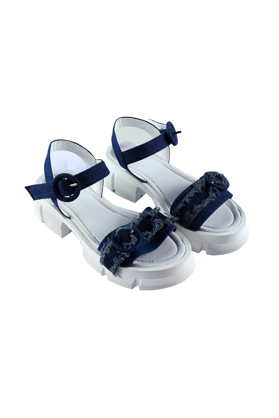 Jeans Strapped Block Heel Sandal
