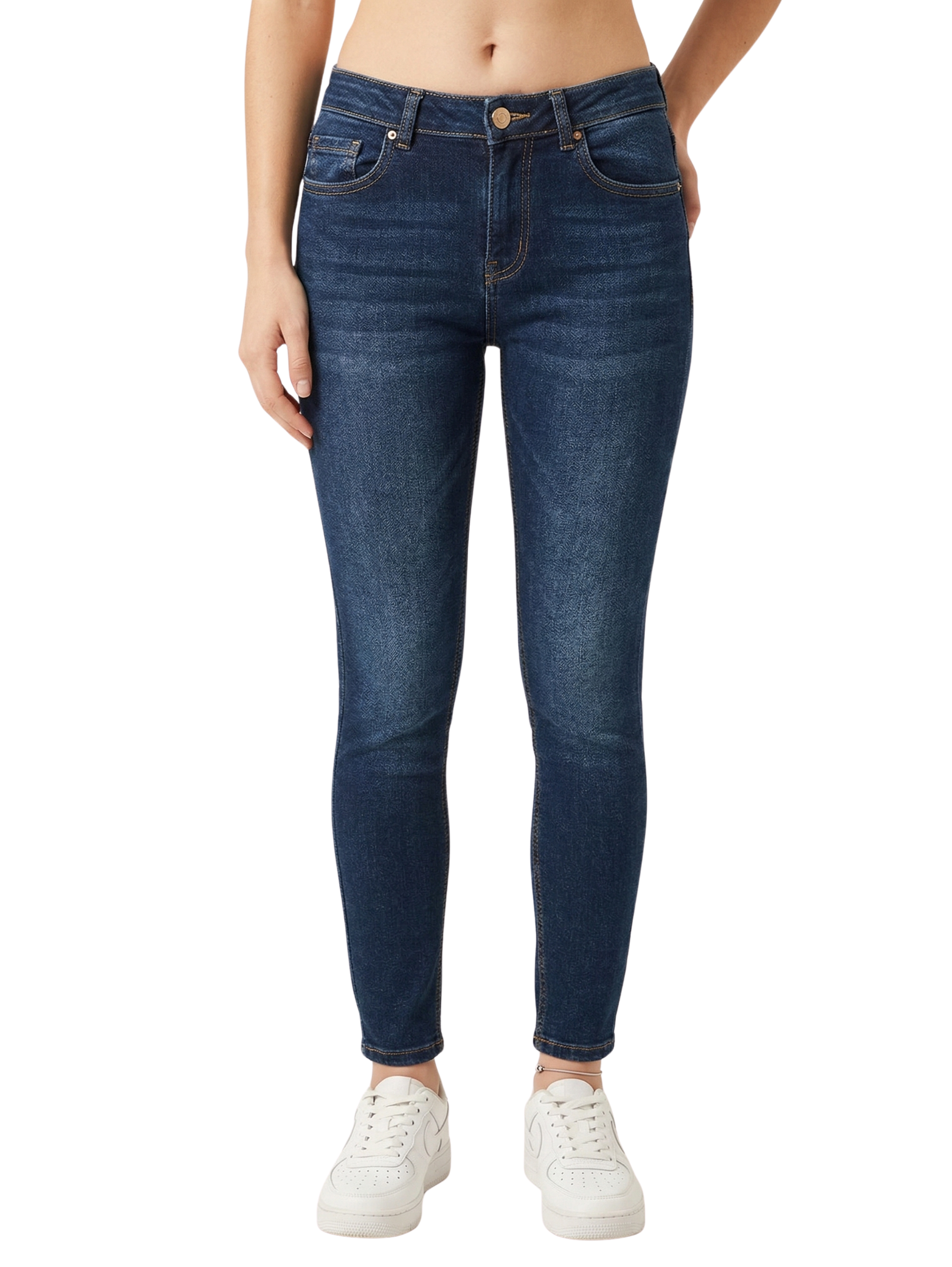 Blue Skinny Jeans With Zipper To Close