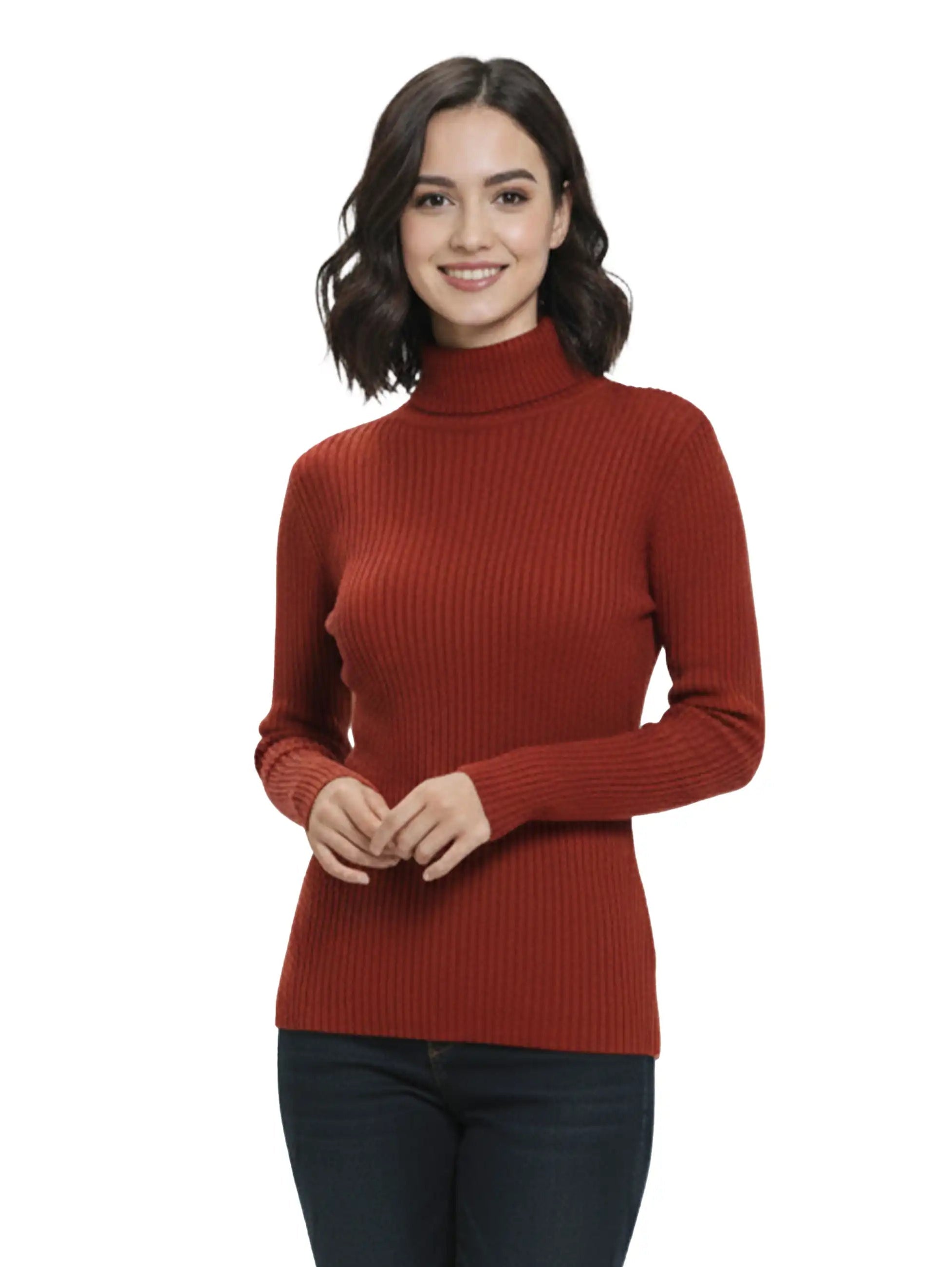 Bordo Basic High Neck Sweater