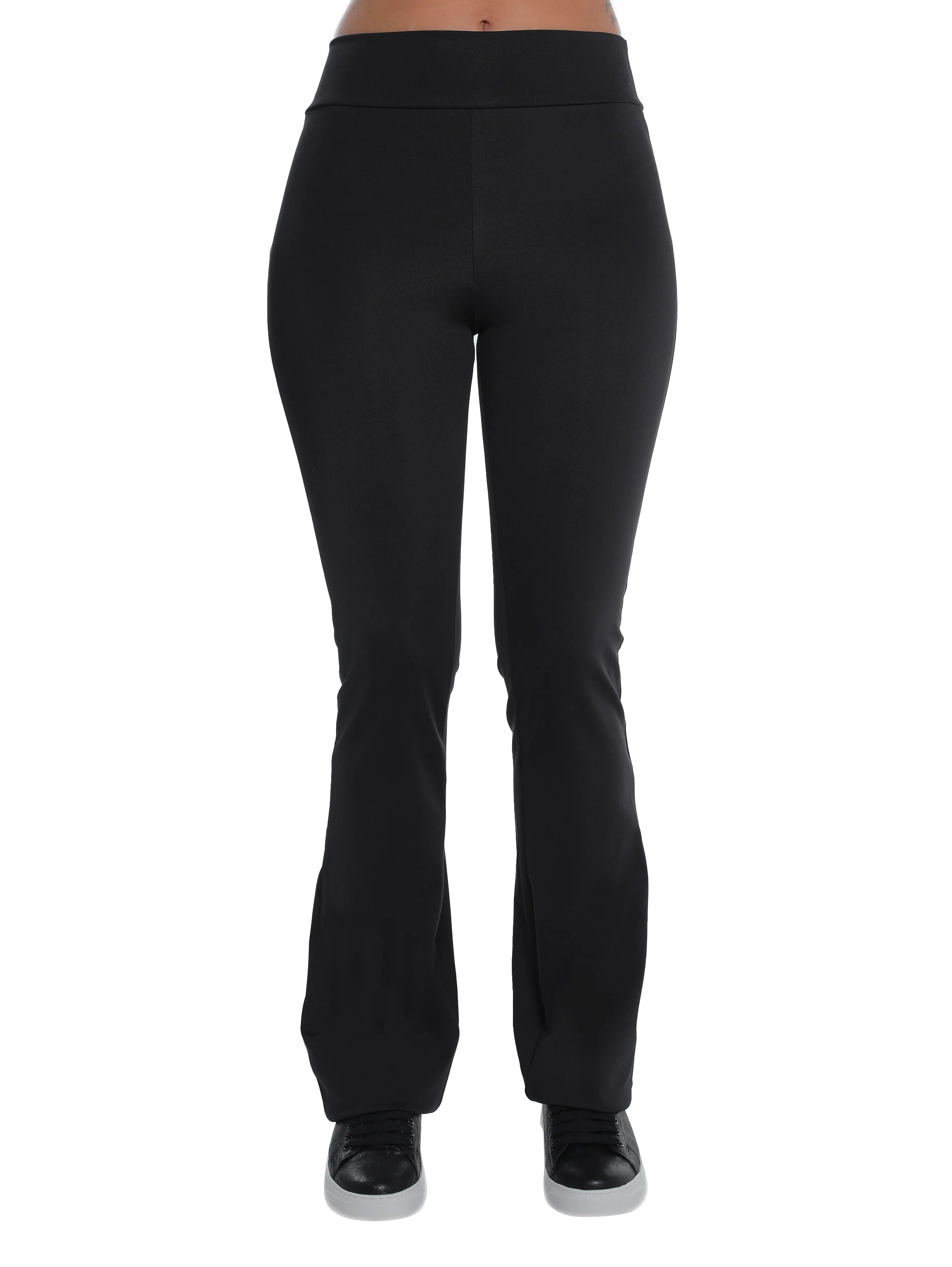 Black Flare Legging With Elastic Waist