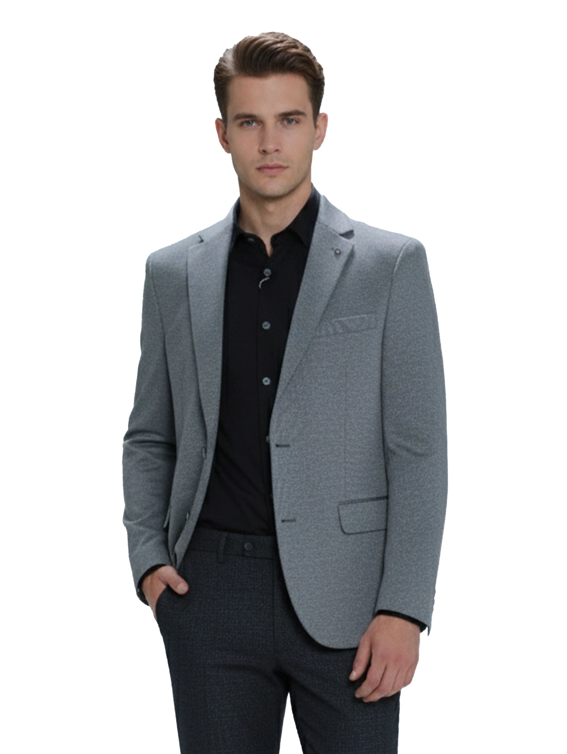 Smart Casual Dark Grey Blazer With Two Button To Close