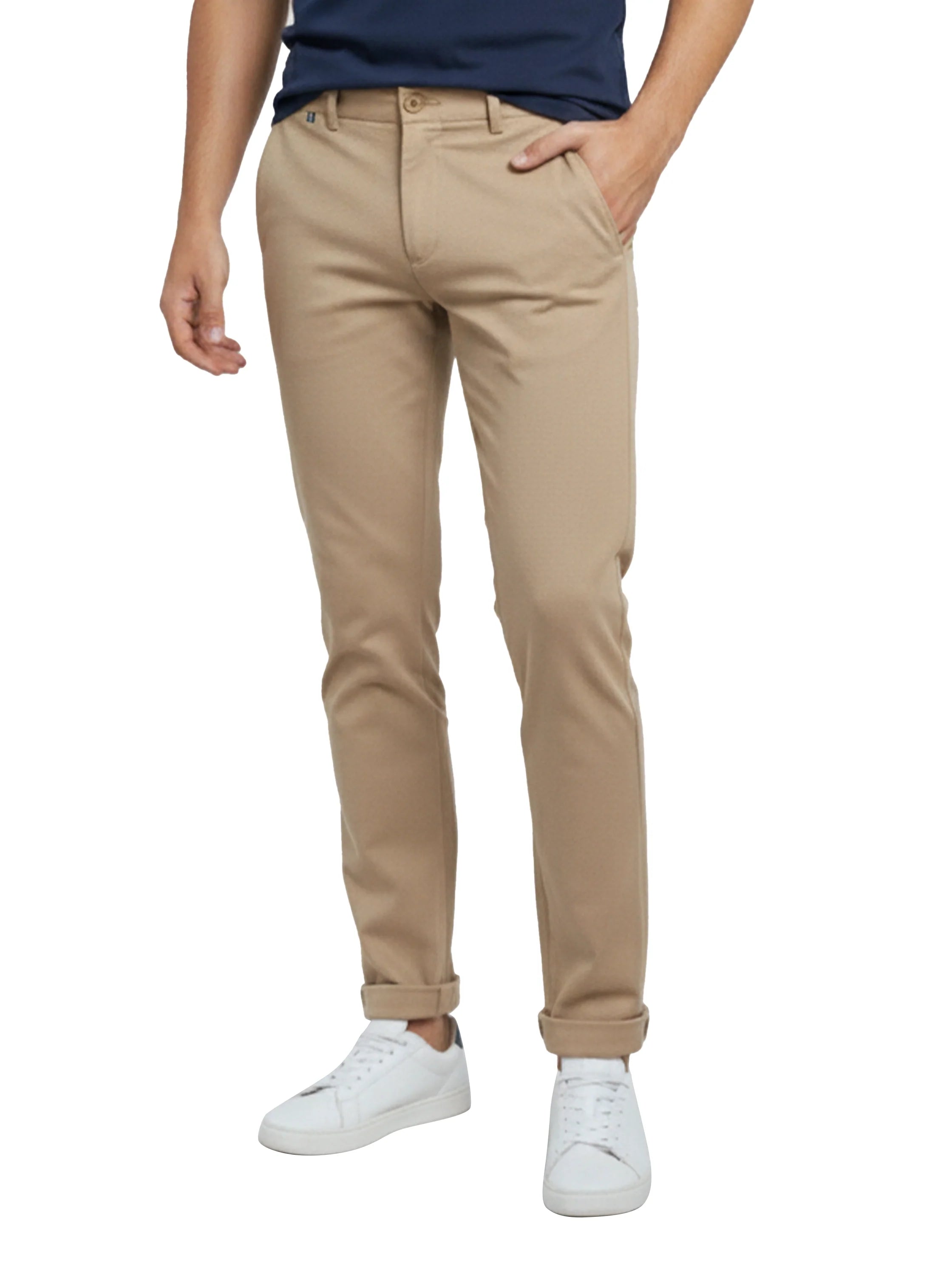 Modern Beige Pant With Single Button Closure