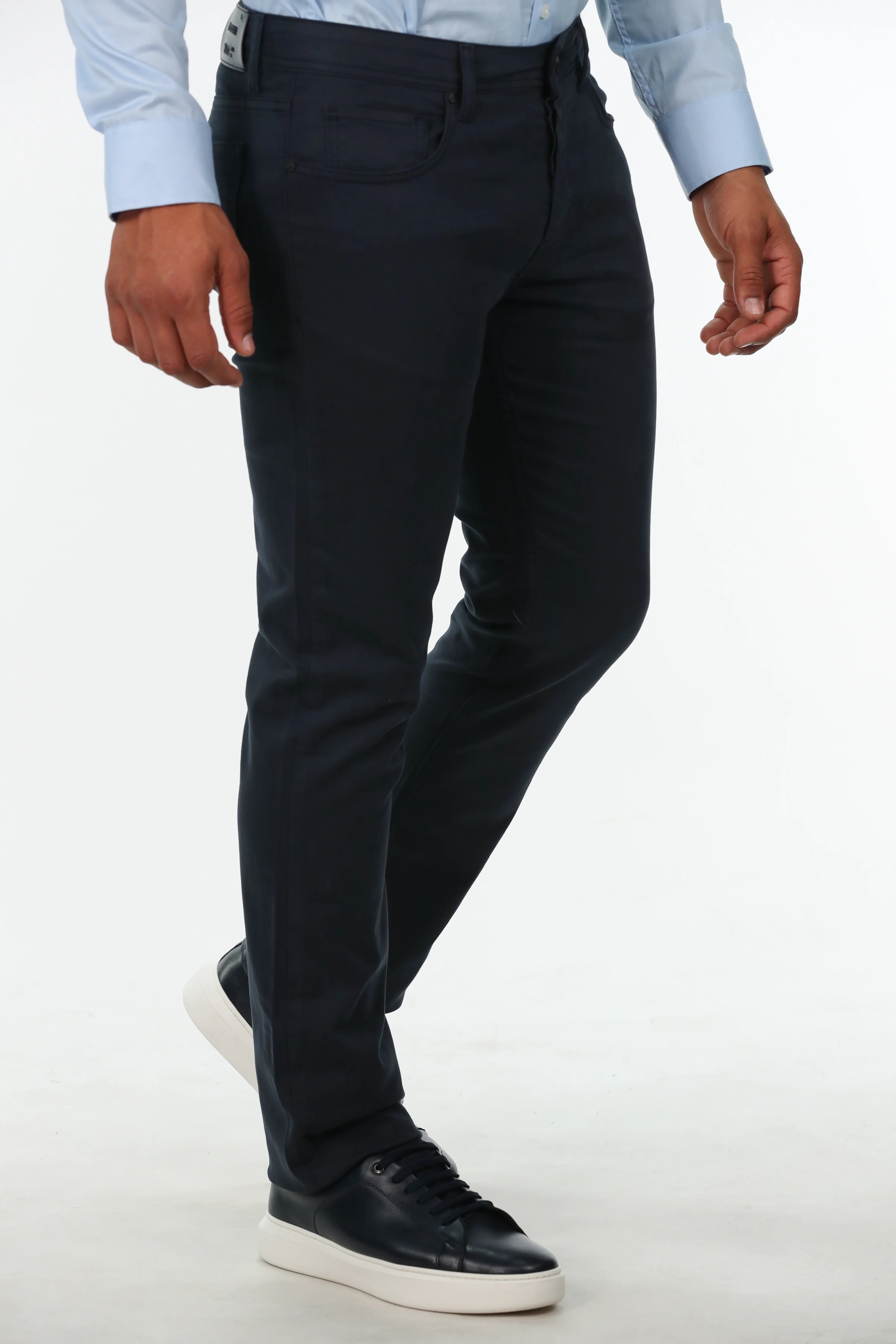 Navy Blue Slim Straight Denim Jeans