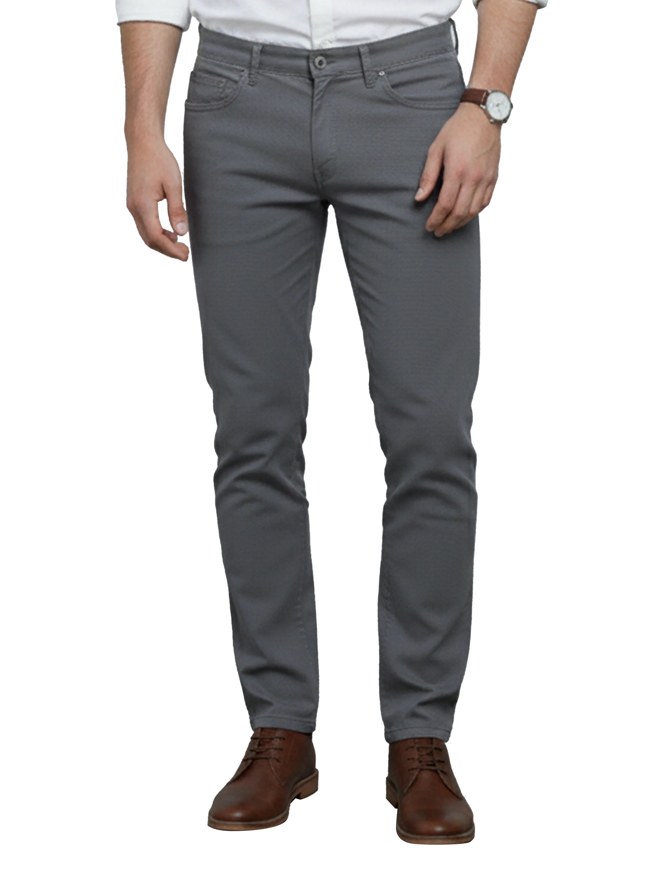 Grey Casual Pant With 5 Pockets Style