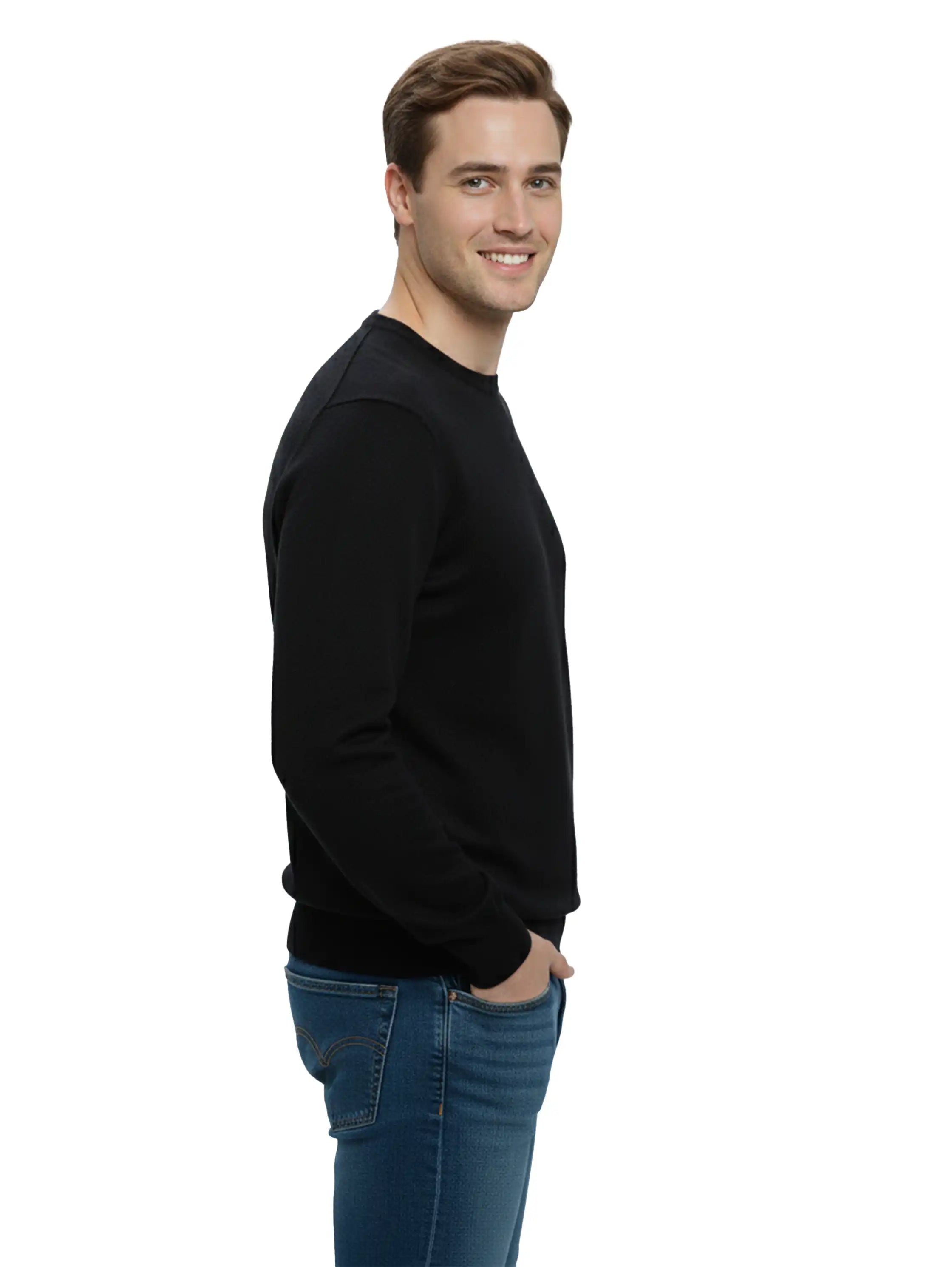 Round Neck Knitwear Black Pullover