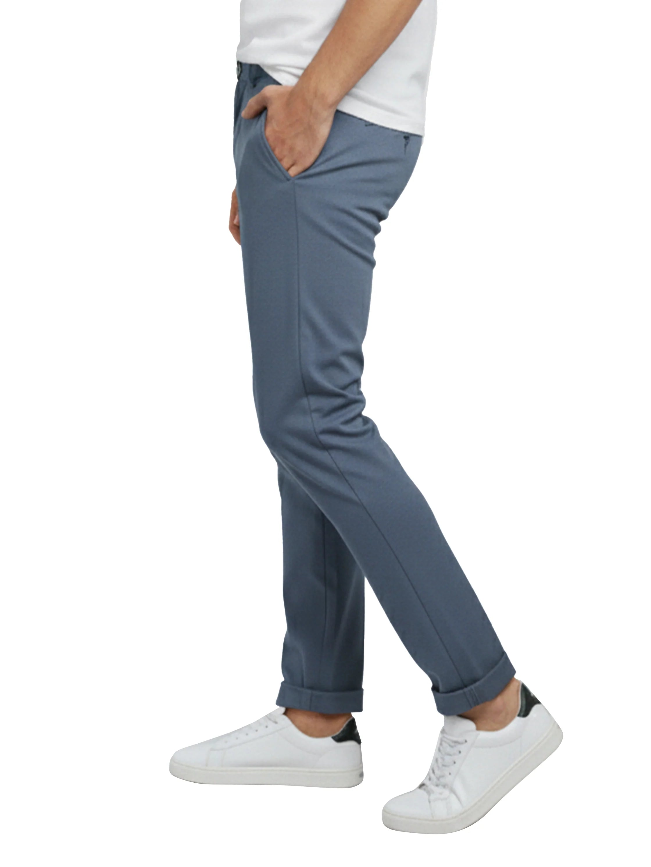 Slim Fit Petrol Pant With Ankle-Length