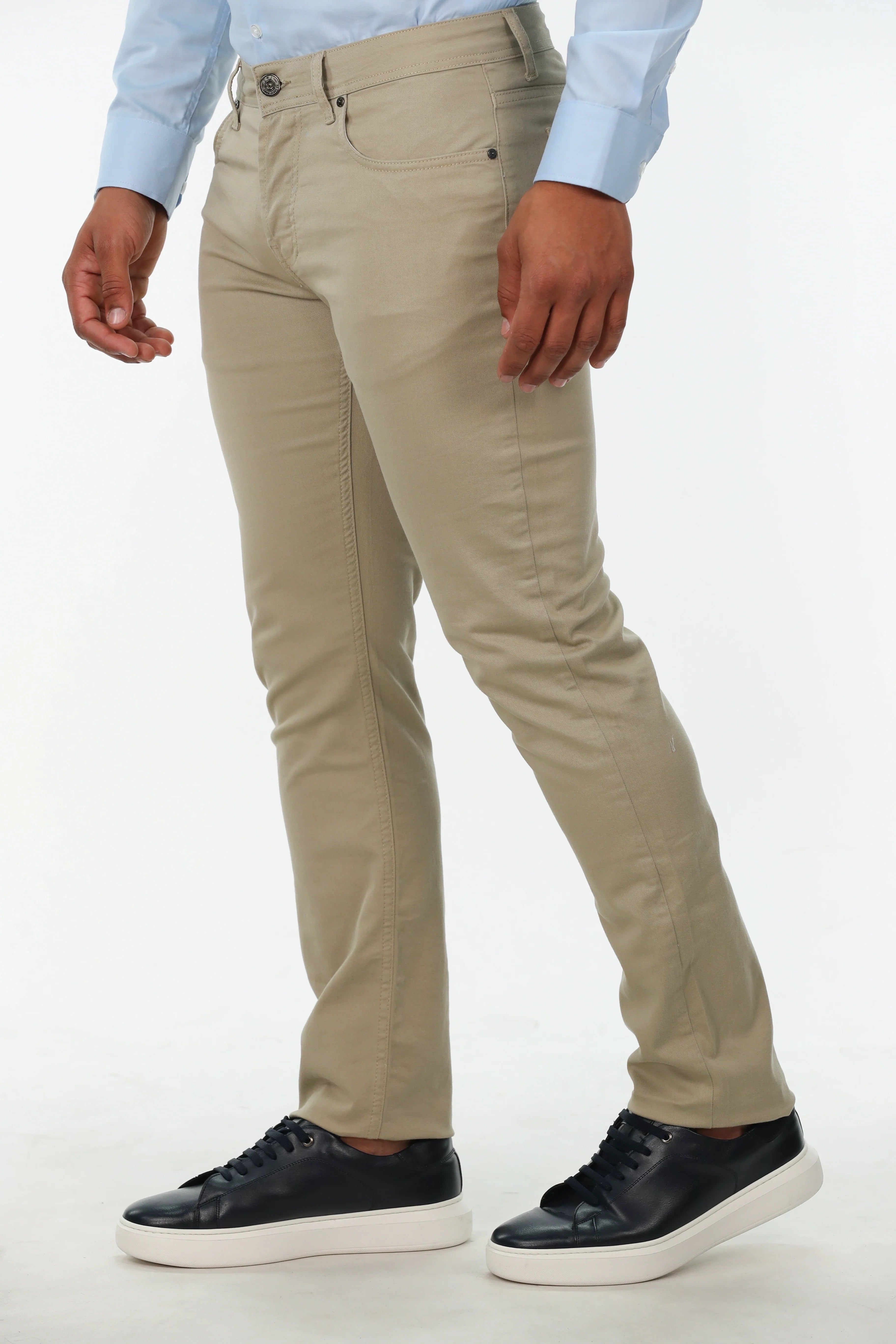 Slim Straight Beige Jeans