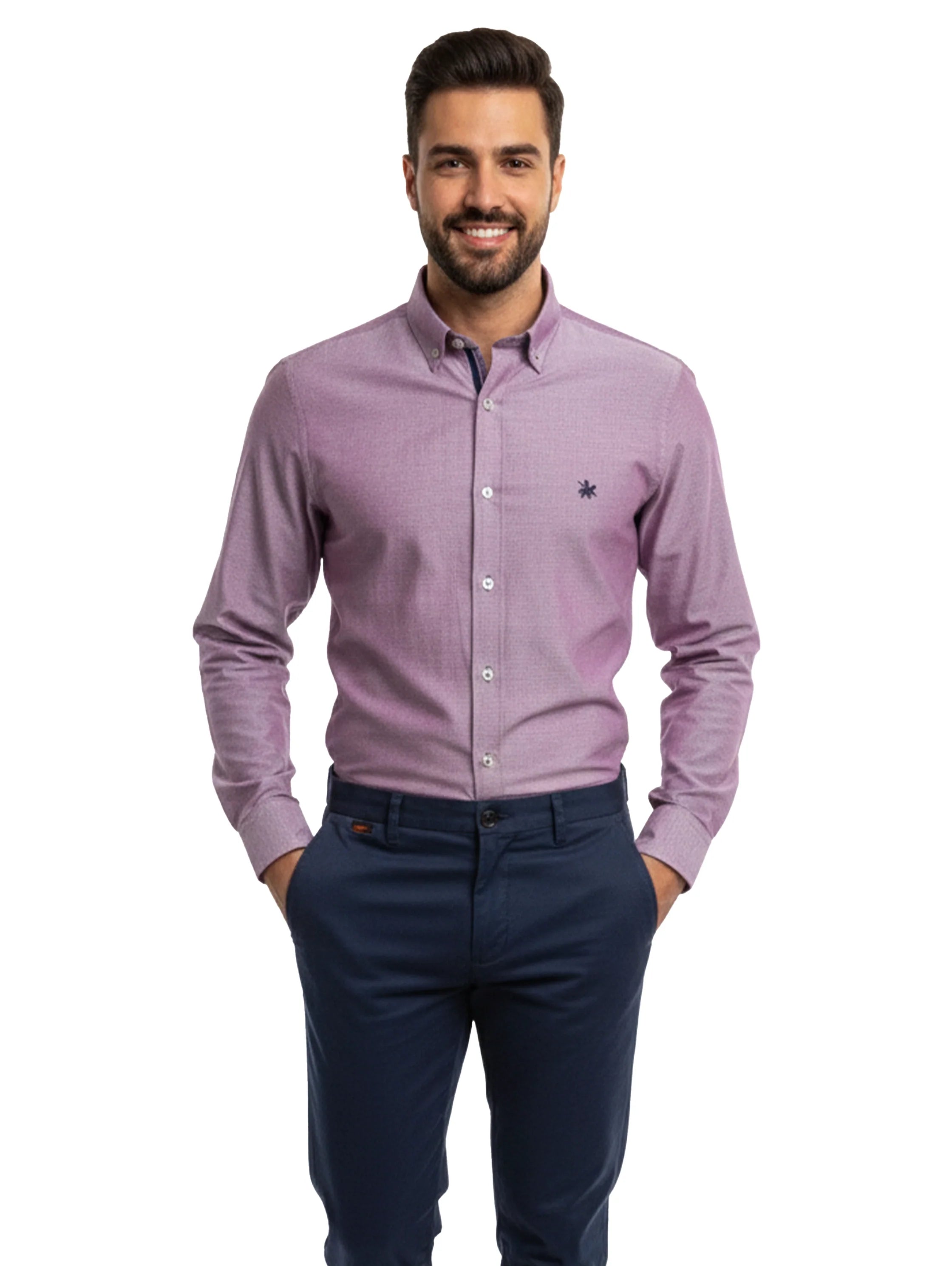 Causal Burgundy Buttoned Shirt