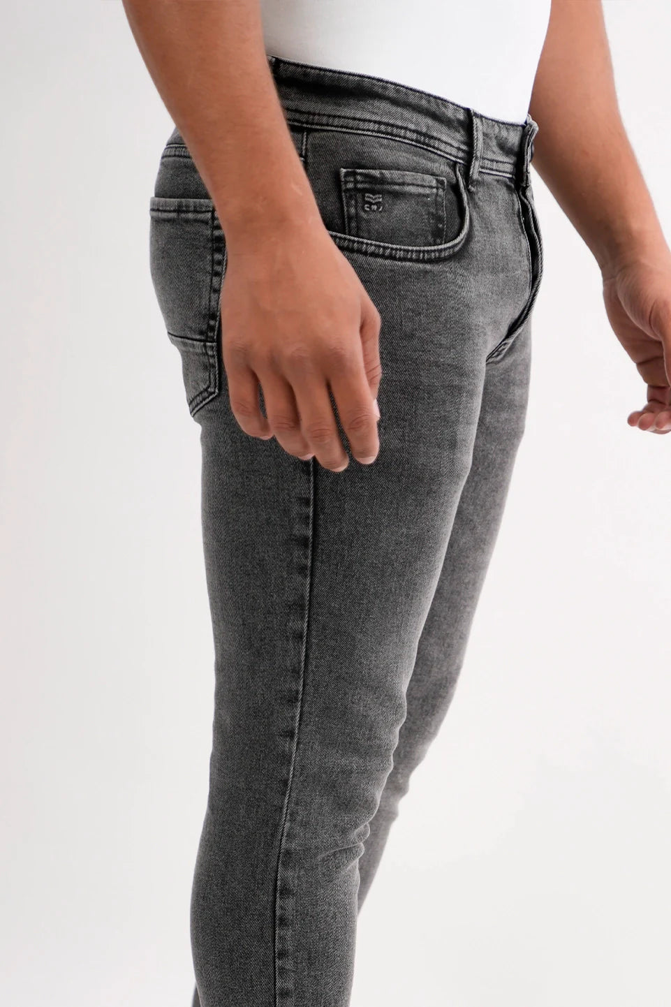 Grey Skinny Plain Jeans