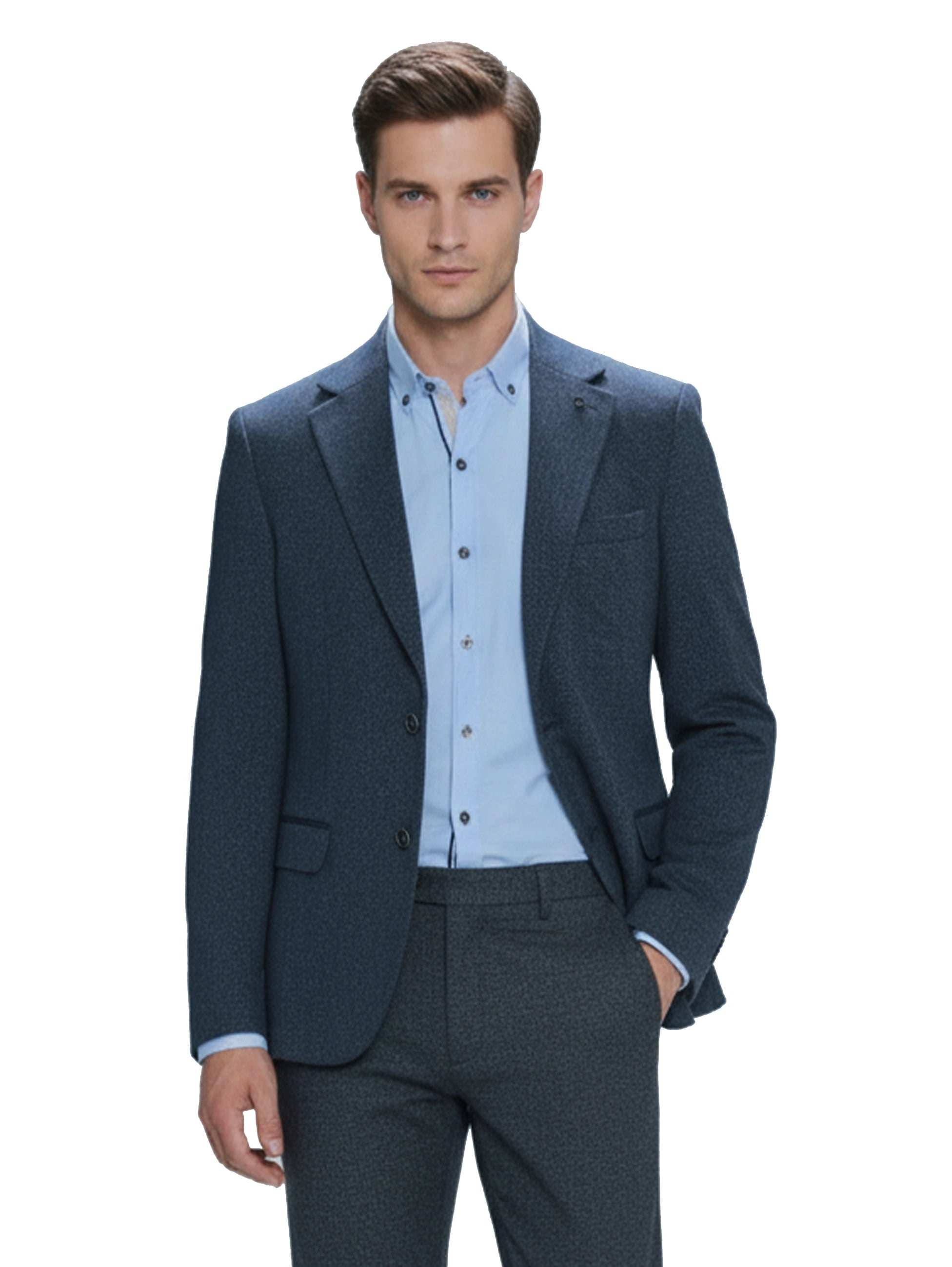 Navy Blazer With Lapel Pockets