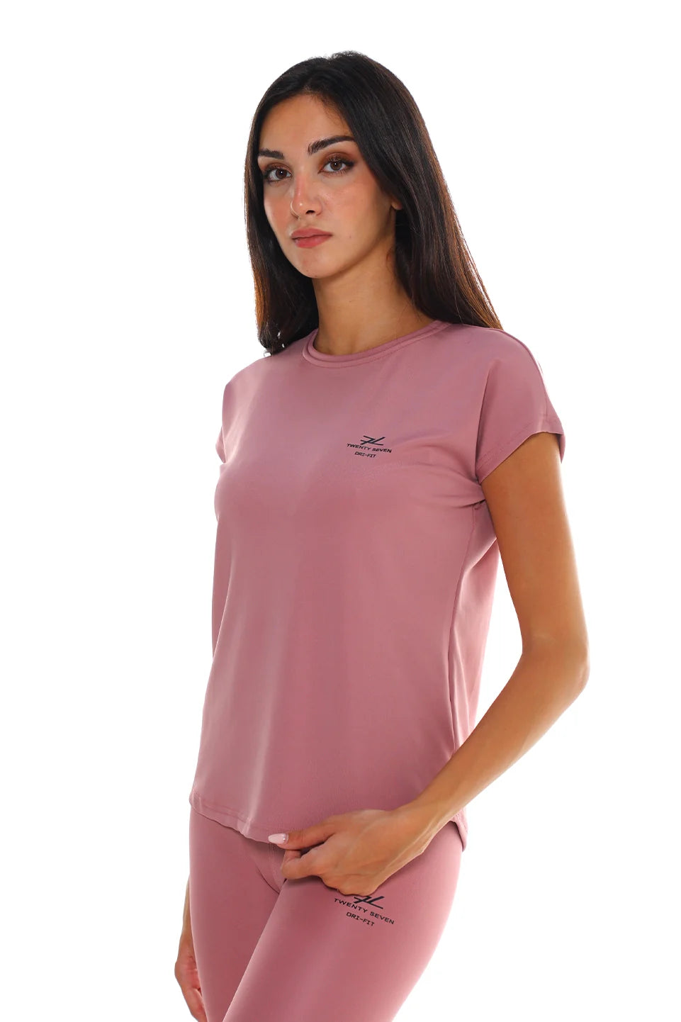 Short Sleeved Purple Active Top With Simple Logo