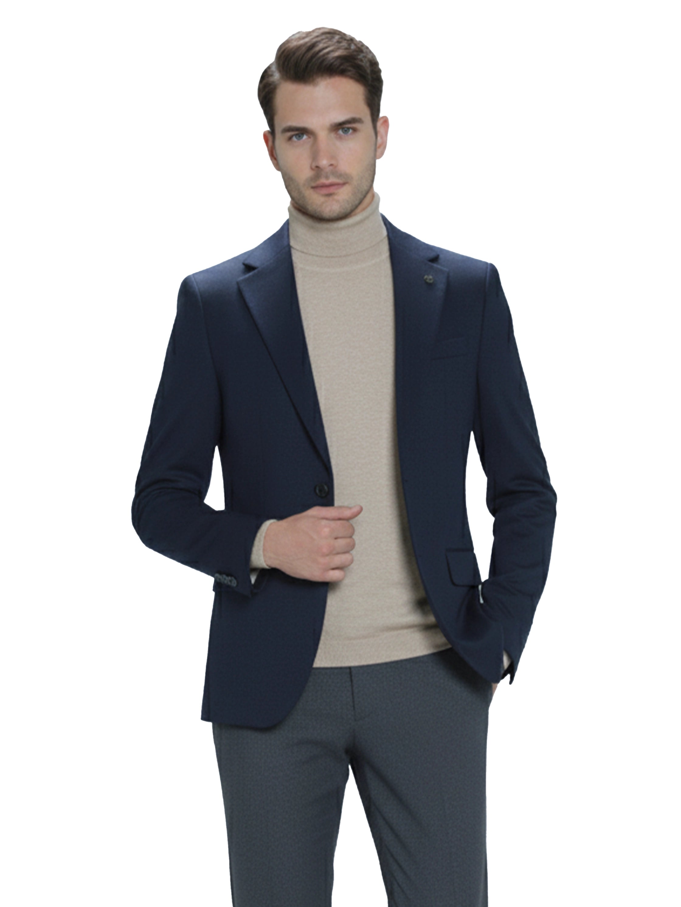 Smart Casual Navy Blazer With Two Button To Close