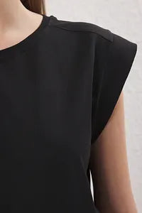 Trendyol Black T-shirt With Moon Sleeved