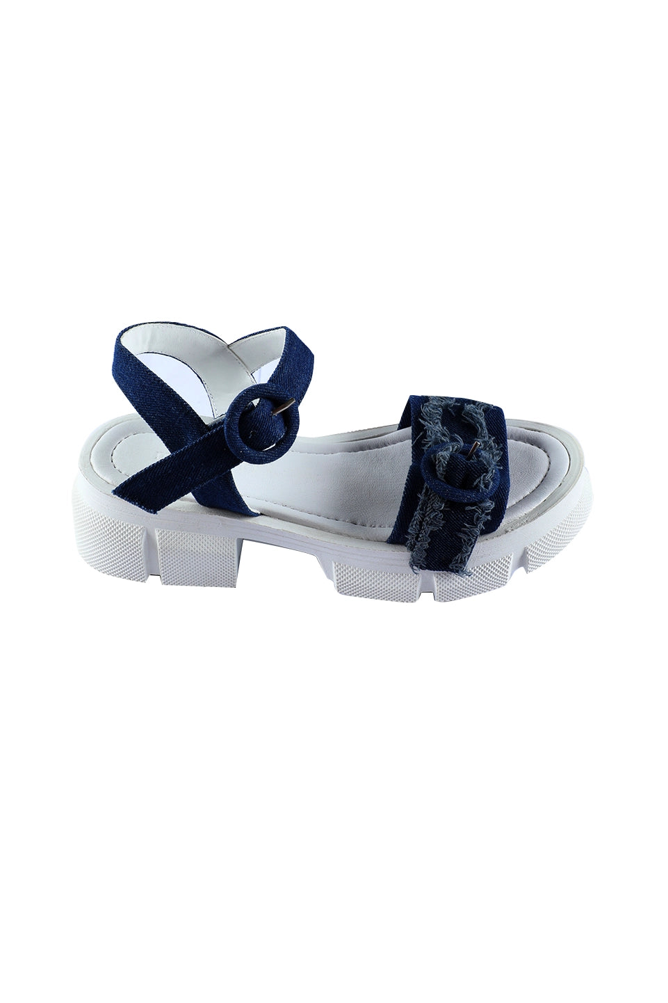 Jeans Strapped Block Heel Sandal