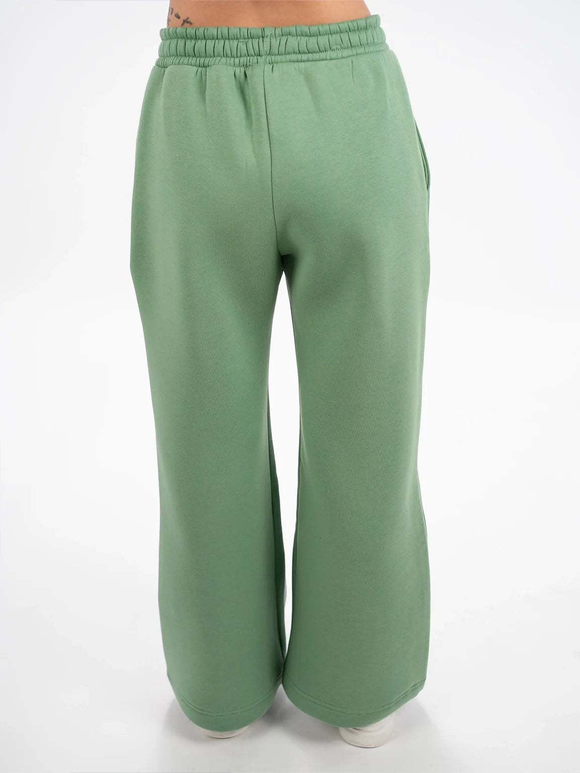 Wide Green Jogging With Elastic Waist