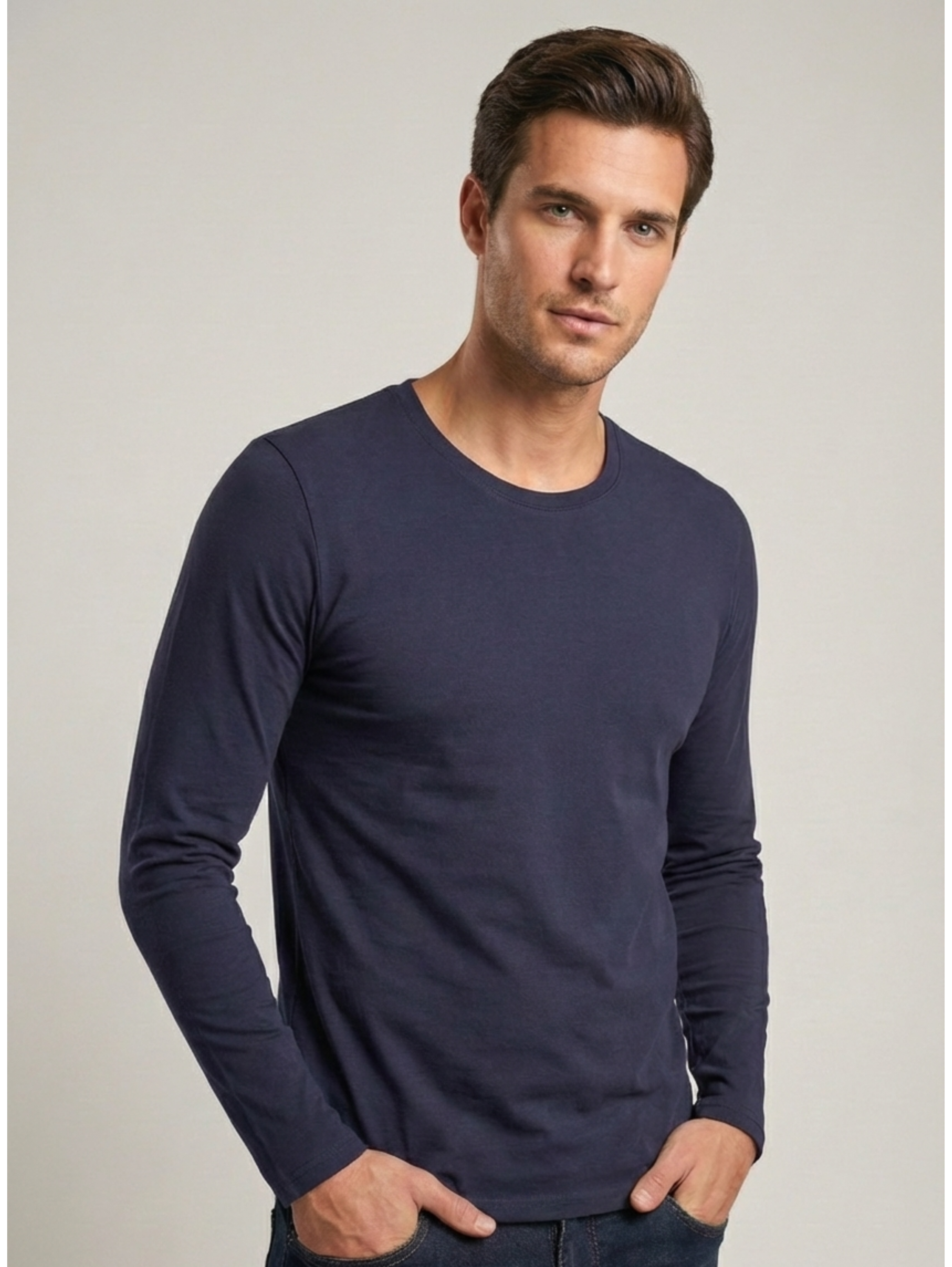 Jack Dapper Long Sleeved Navy Basic R-Neck