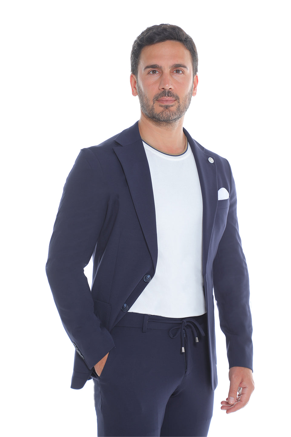 Stylish Relaxed Navy Suit
