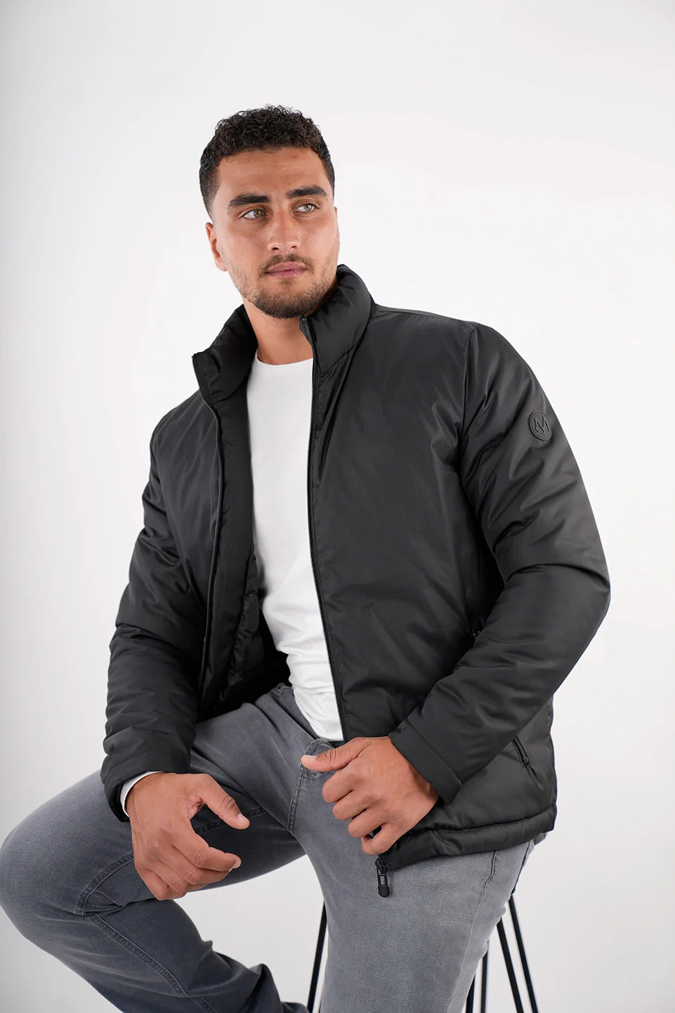 Black Basic Puffer Jacket