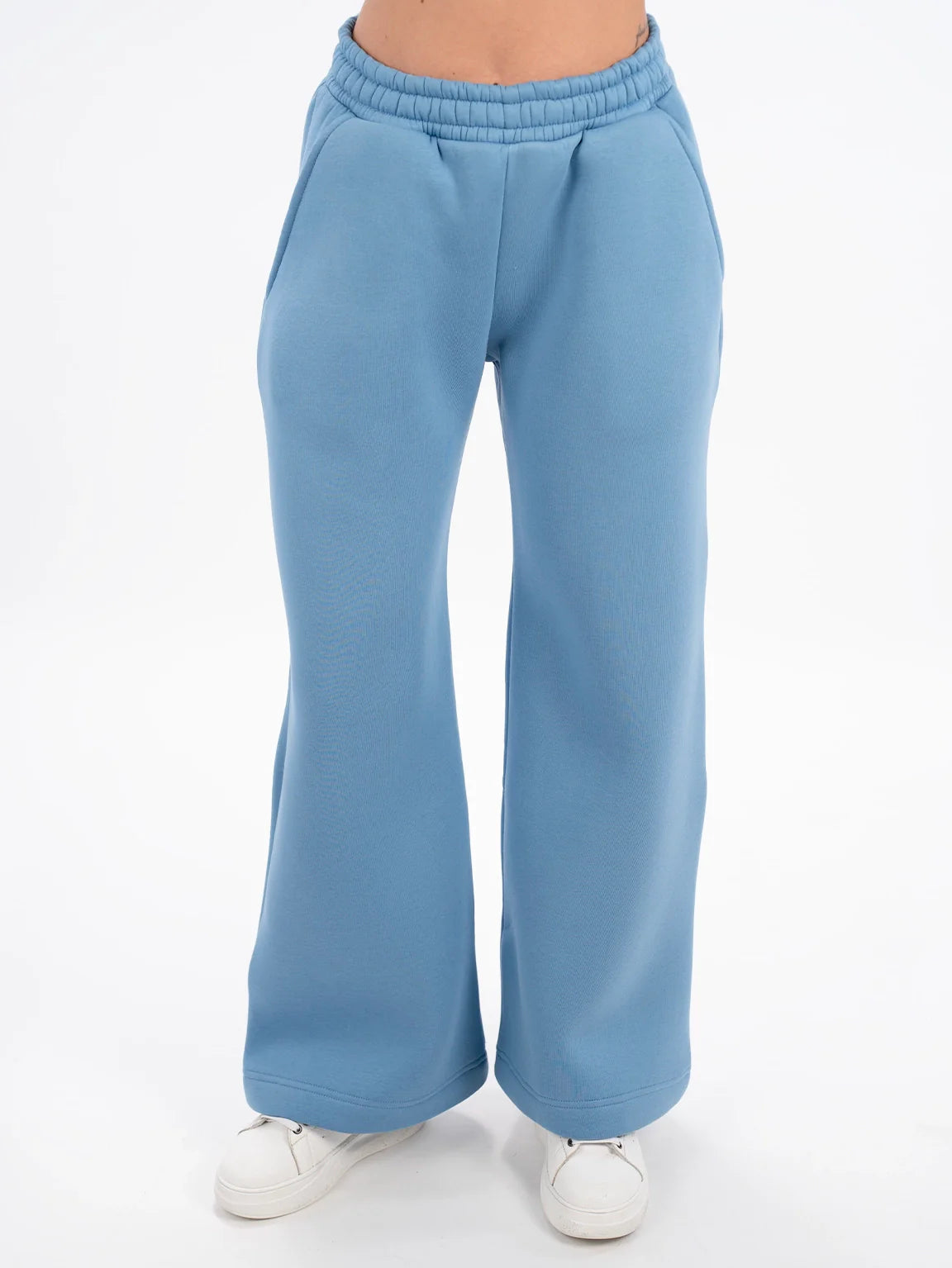 Wide Blue Jogging With Elastic Waist